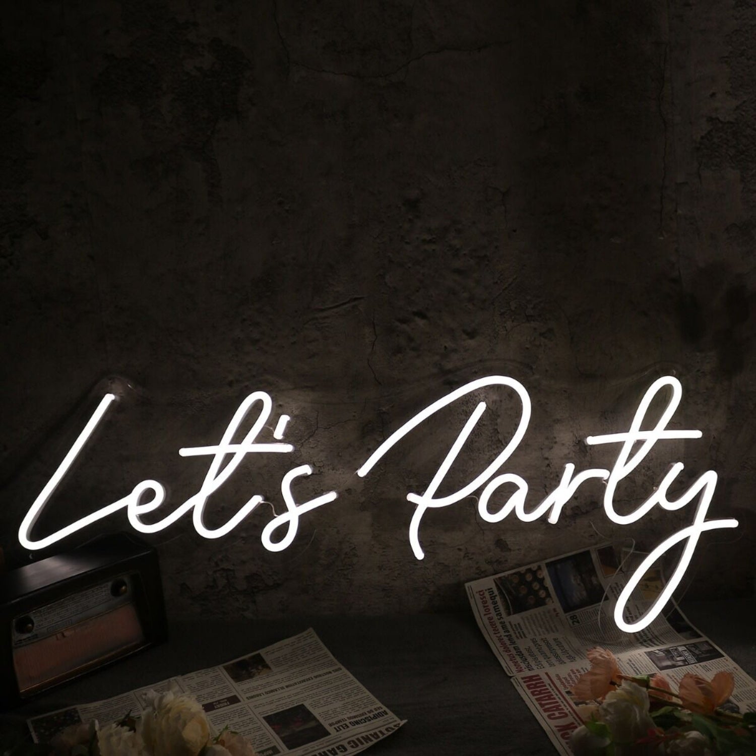 Let Us Party White Led Neon Sign | Shineneon