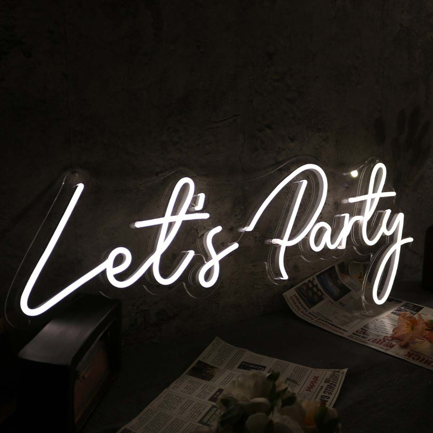 Let Us Party White Led Neon Sign | Shineneon