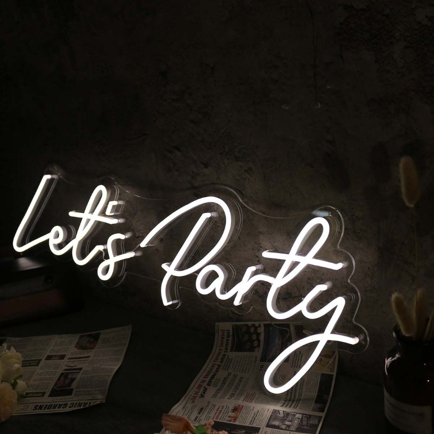 Let Us Party White Led Neon Sign | Shineneon