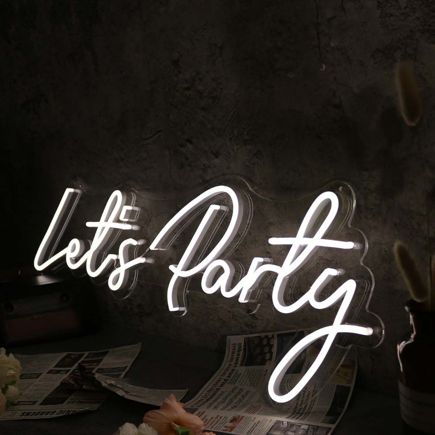Let Us Party White Led Neon Sign | Shineneon