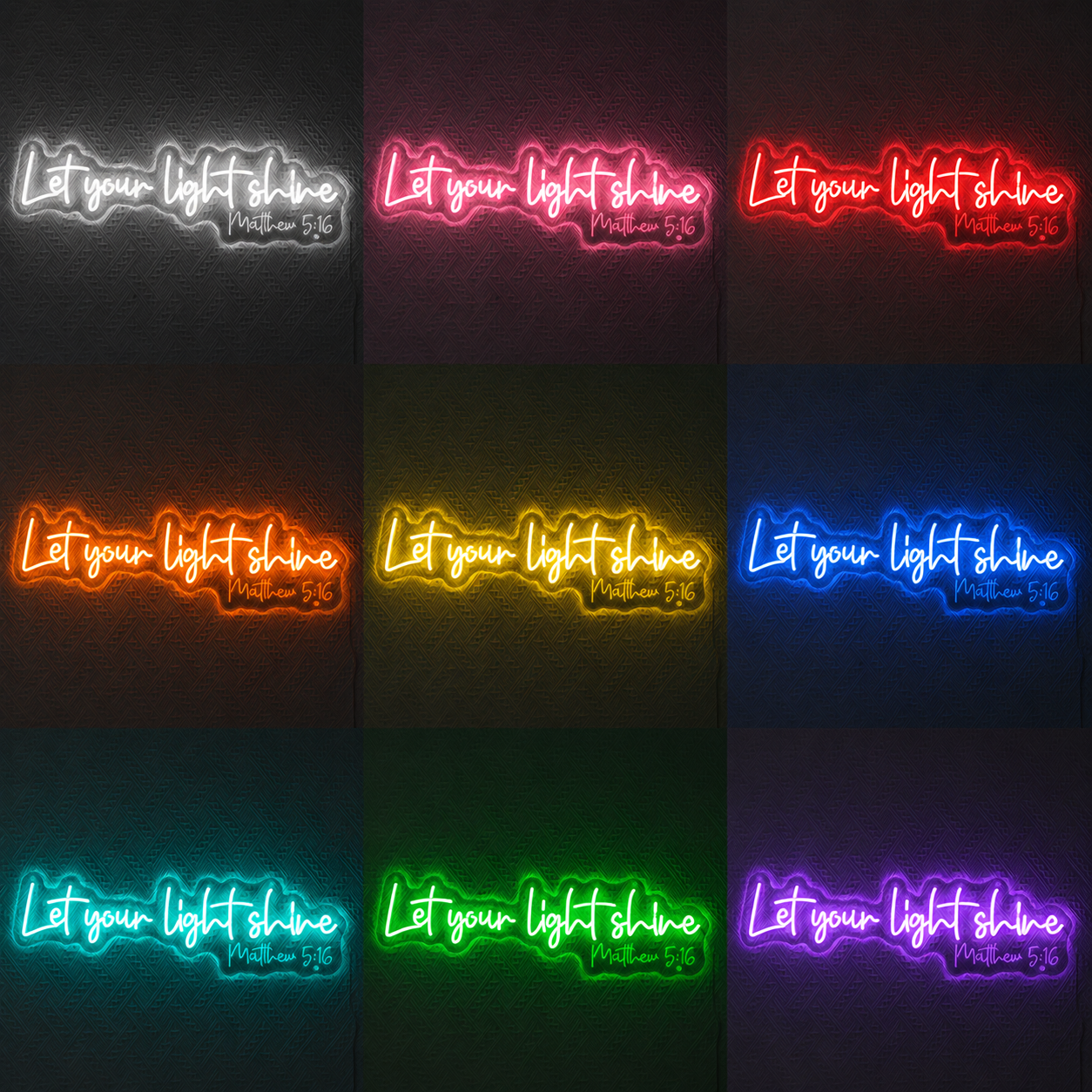 Let Your Shine Wall Decor LED Neon Sign - 05 Color Grid
