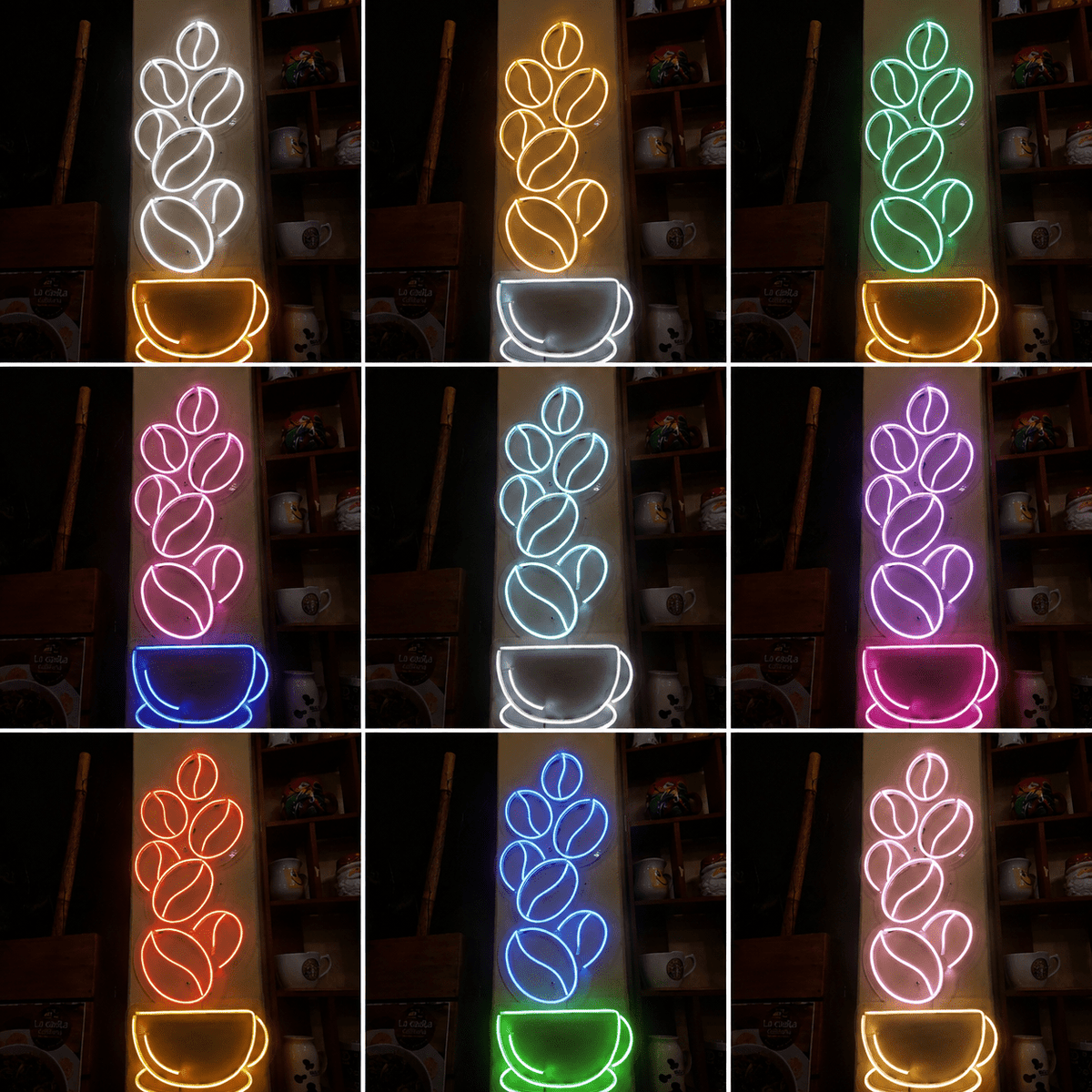 Letrero Granos De Caf Realizados LED Neon Sign - Shineneon