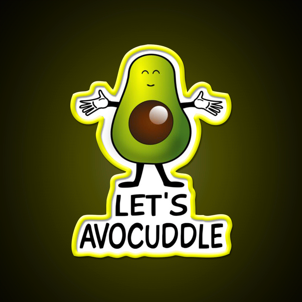 Lets Avocuddle Taco Led Neon Sign Mexican Food Sign Rgb Color - Custom LED neon sign front view