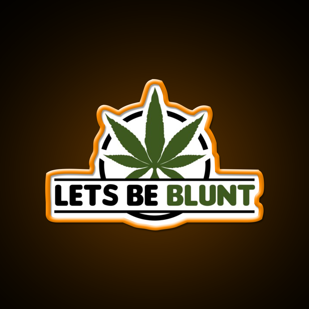 Lets Be Blunt Hemp Inspired Green Leaf Led Neon Sign Rgb Color - LED neon sign view 6