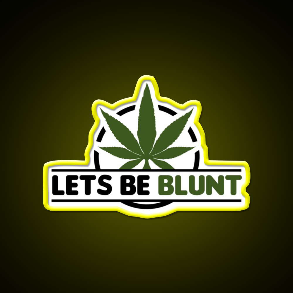 Lets Be Blunt Hemp Inspired Green Leaf Led Neon Sign Rgb Color - LED neon sign view 7