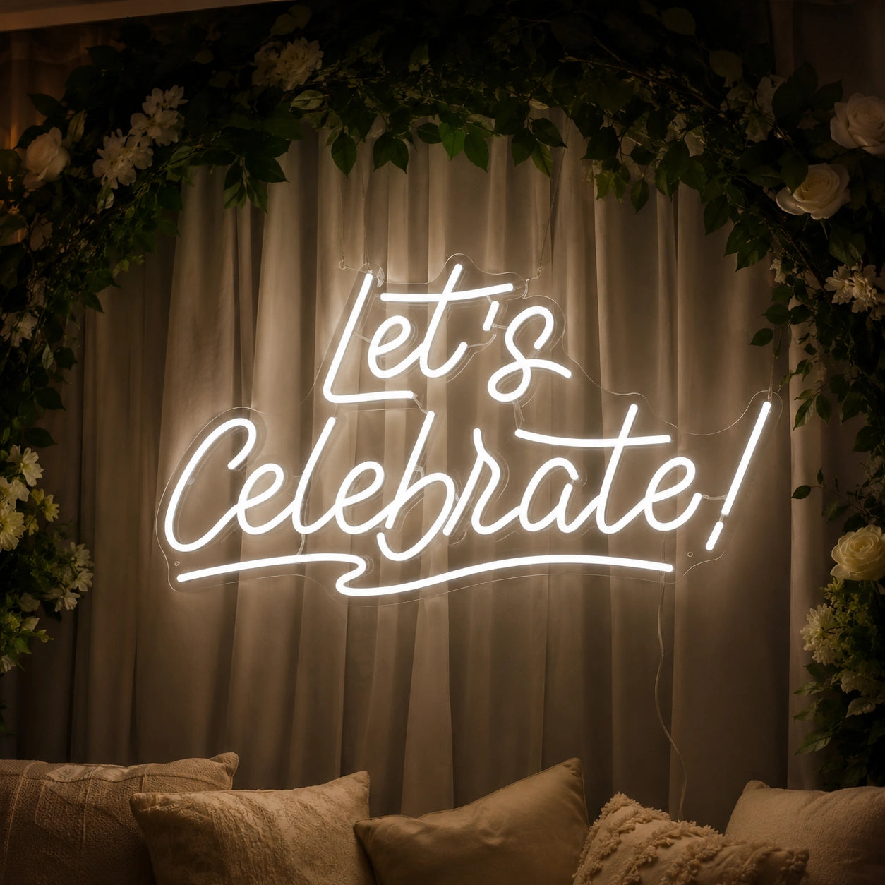 Lets Celebrate LED Neon Sign size image