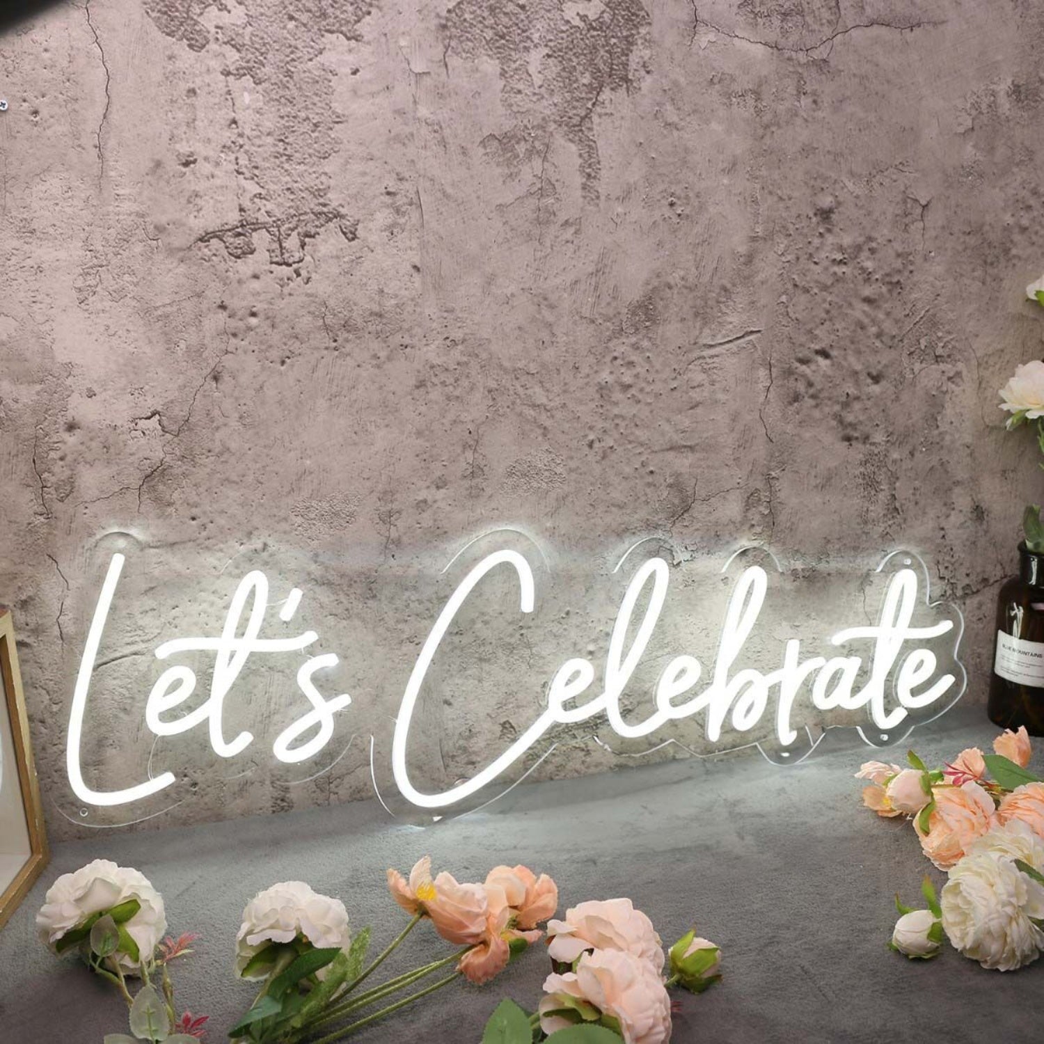 Lets Celebrate White Led Neon Sign - Shineneon