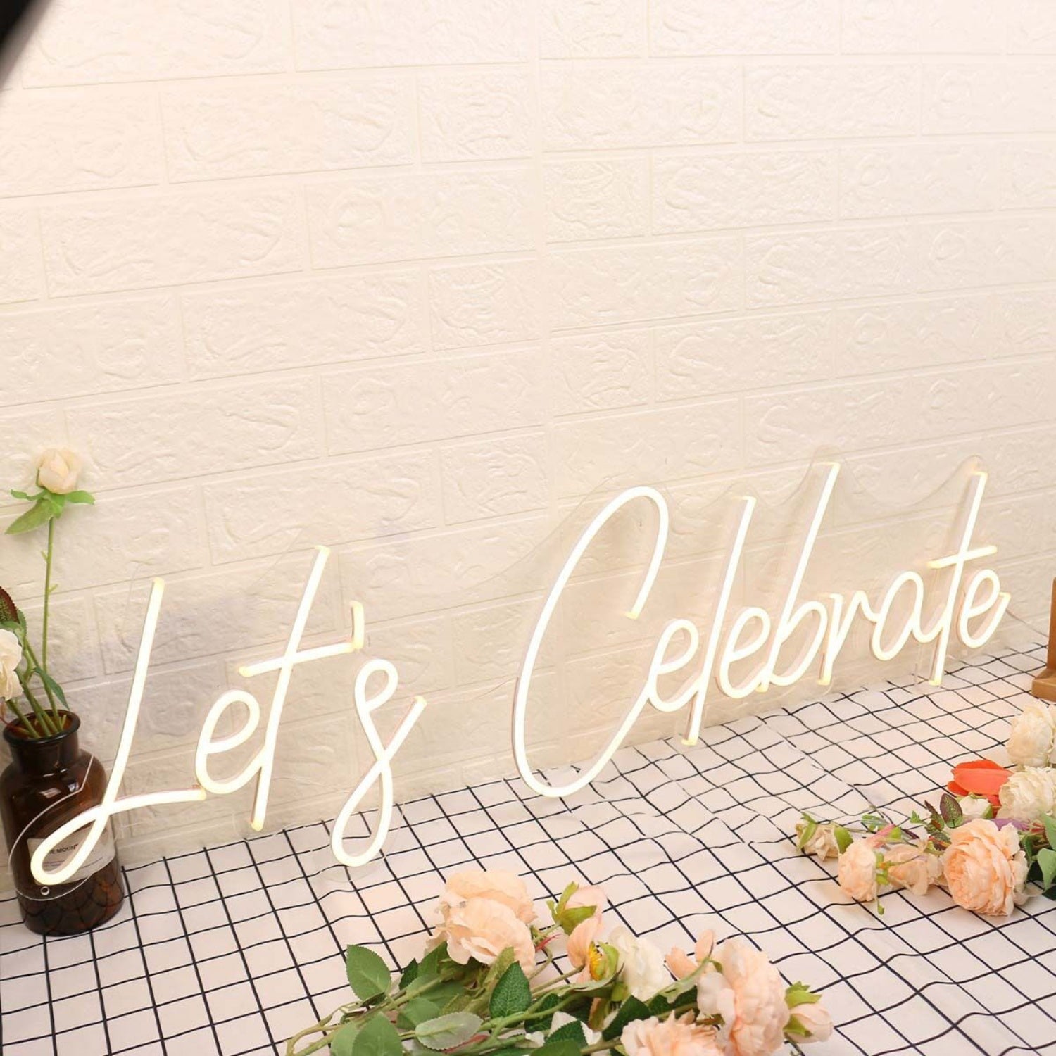 Lets Celebrate Yellow Led Neon Sign Fcelebratory Spaces | Shineneon