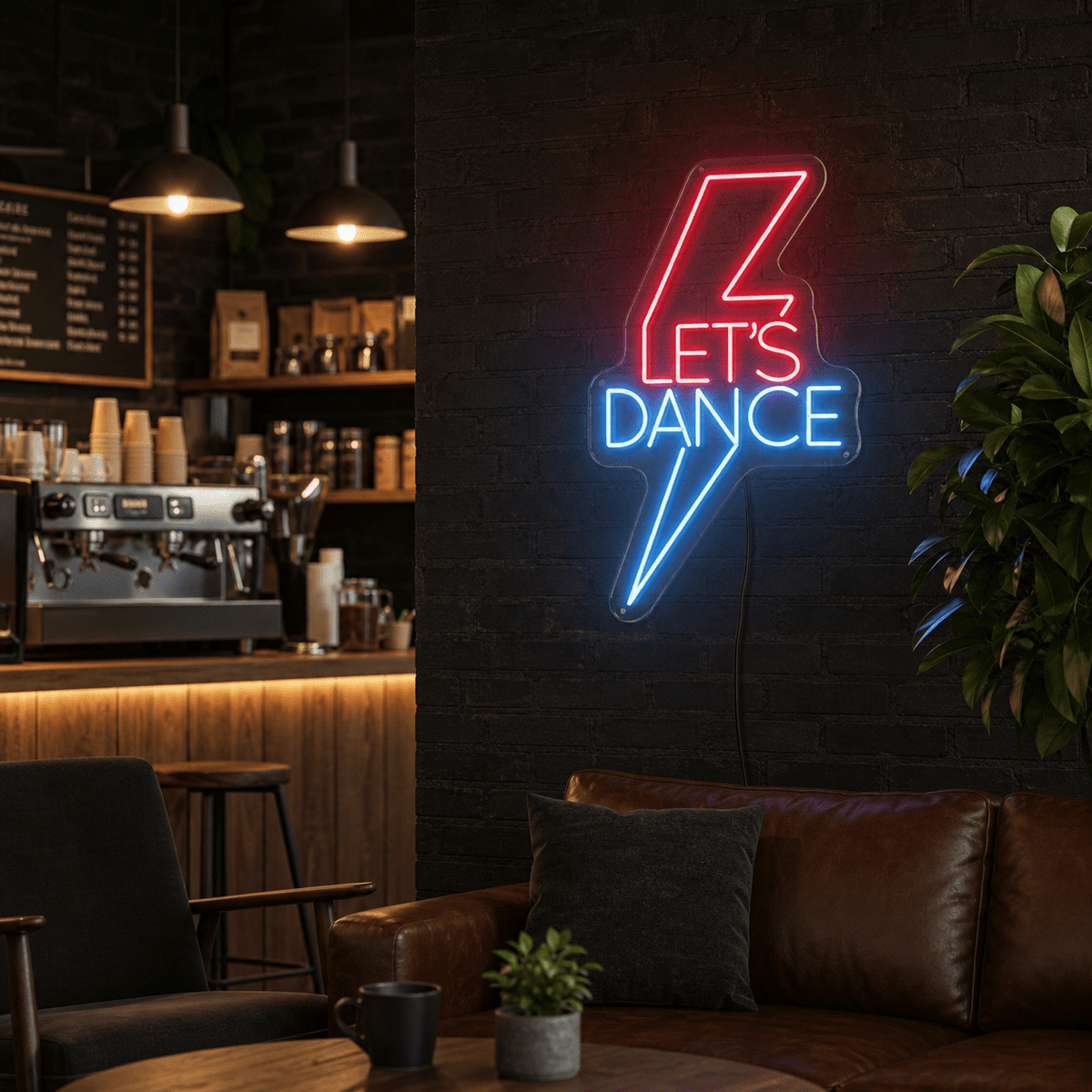 Lets Dance Coffee Bar Wall Art LED Neon Sign Wall Neon Sign - Shineneon