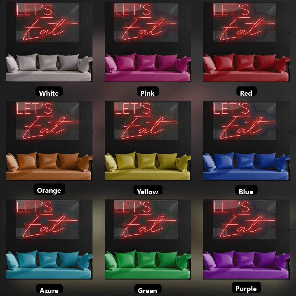 Let's Eat LED Neon Sign - 05 Color Grid