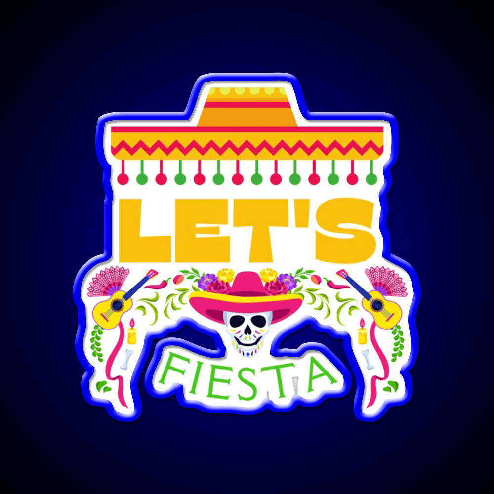 Lets Fiesta Mexican Party Taco Led Neon Sign Rgb Color - Shineneon