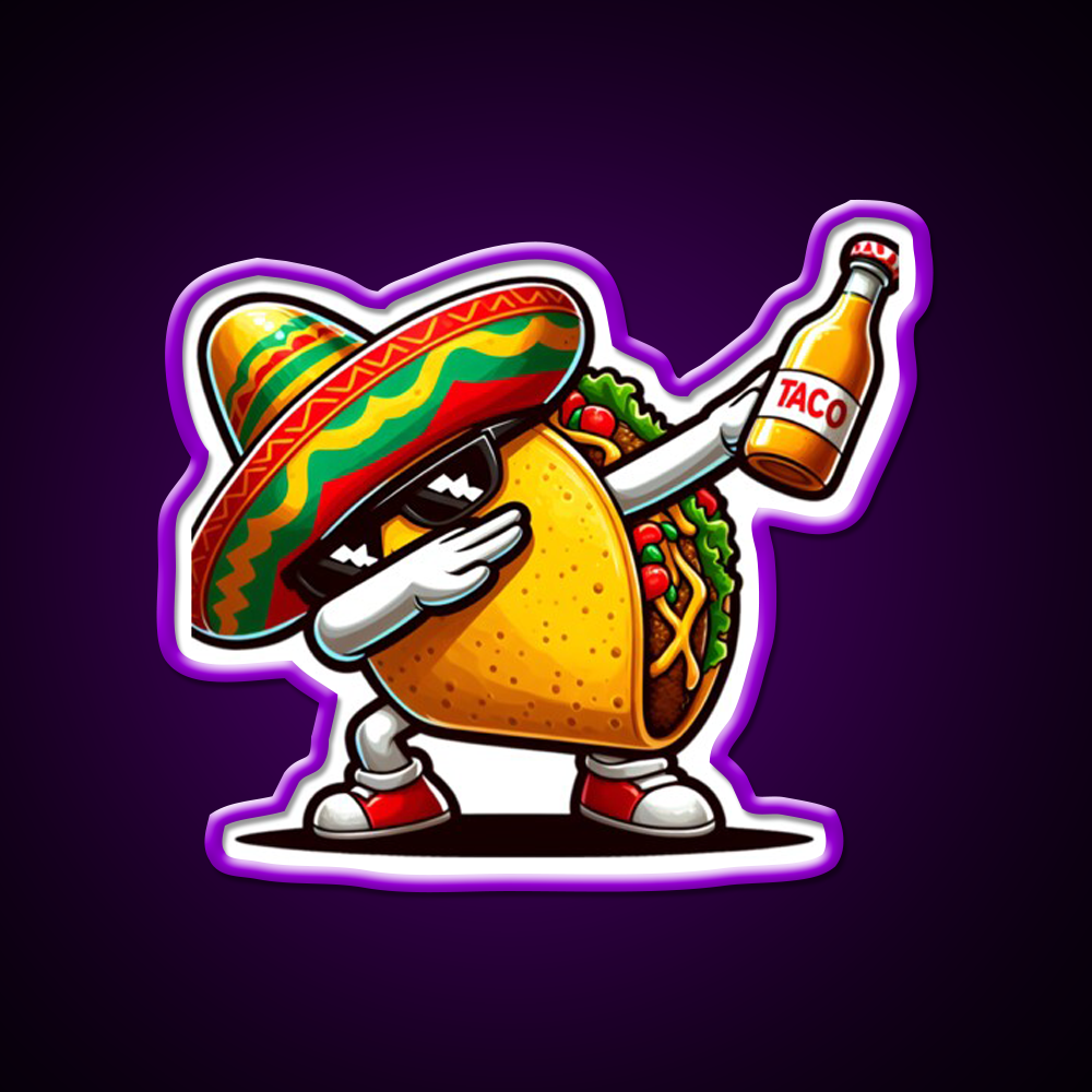 Rgb Color Lets Fiesta Mexican Taco Neon Sign