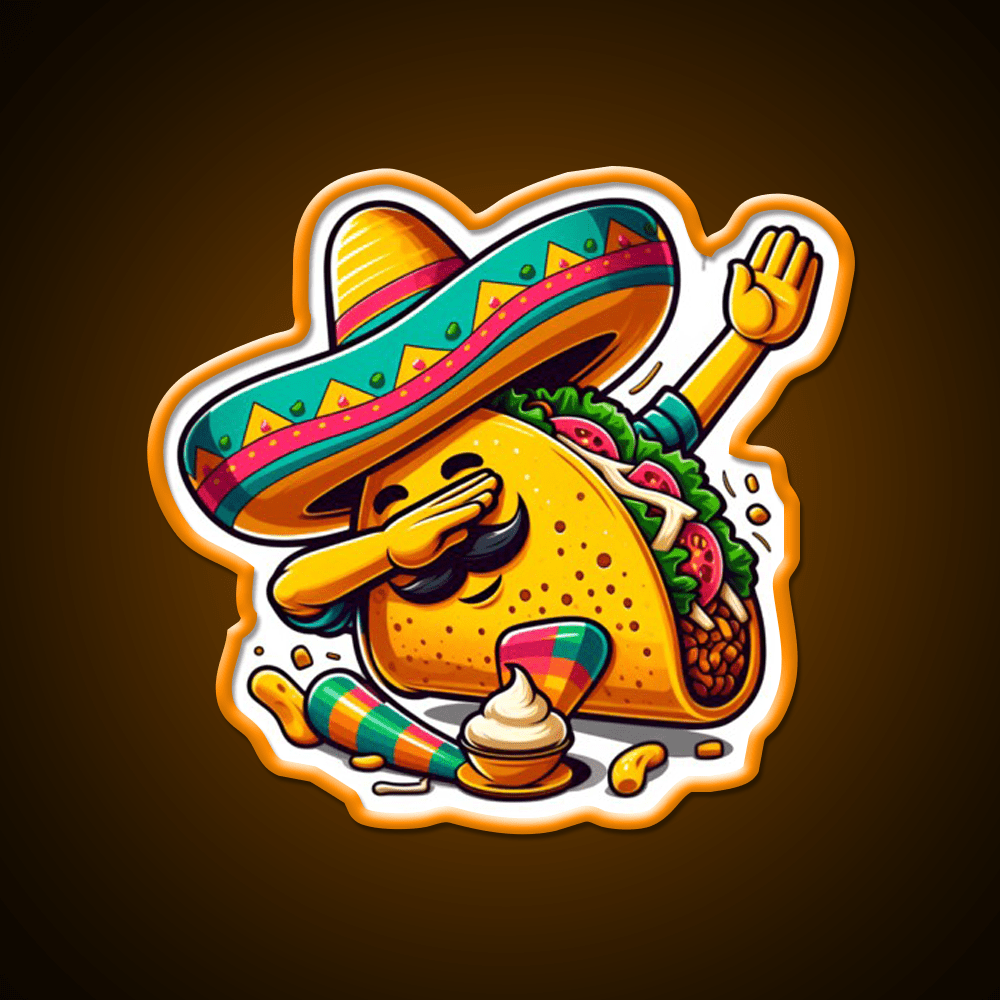 Lets Fiesta Mexican Taco De Mayo Taco Led Neon Sign Rgb Color - Shineneon