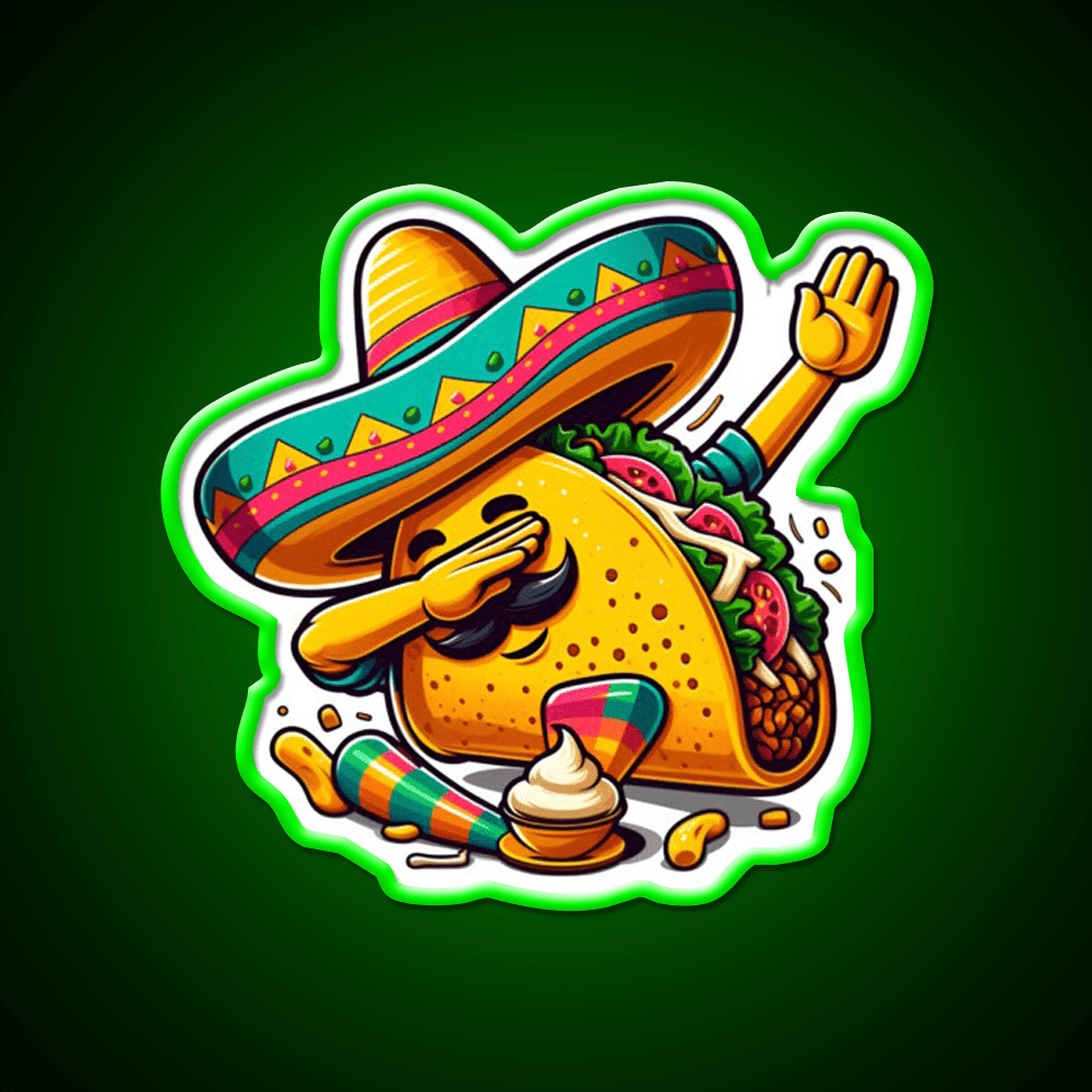 Lets Fiesta Mexican Taco De Mayo Taco Led Neon Sign Rgb Color - Shineneon