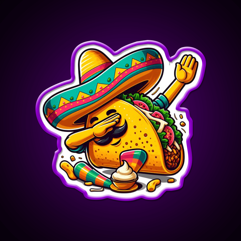 Lets Fiesta Mexican Taco De Mayo Taco Led Neon Sign Rgb Color - Shineneon