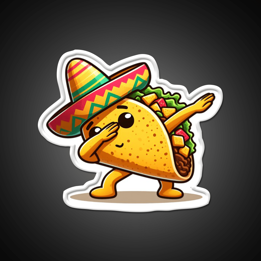 Lets Fiesta Mexican Taco De Mayo Taco Led Neon Sign Wall Light Rgb Color - Shineneon