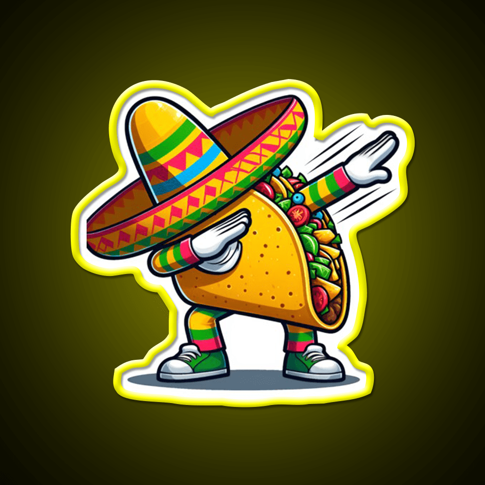 Lets Fiesta Mexican Taco De Mayo Taco Led Neon Sign Wall Sign Rgb Color - Shineneon