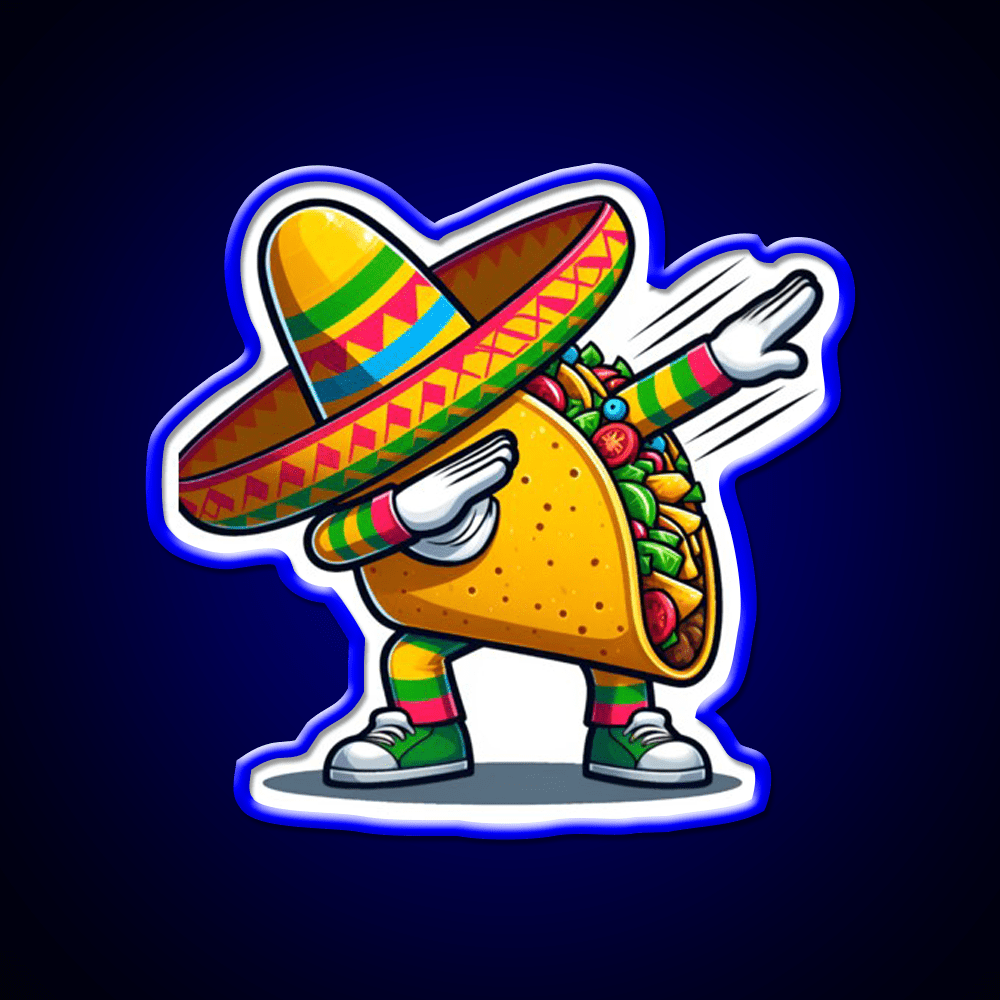 Lets Fiesta Mexican Taco De Mayo Taco Led Neon Sign Wall Sign Rgb Color - Shineneon