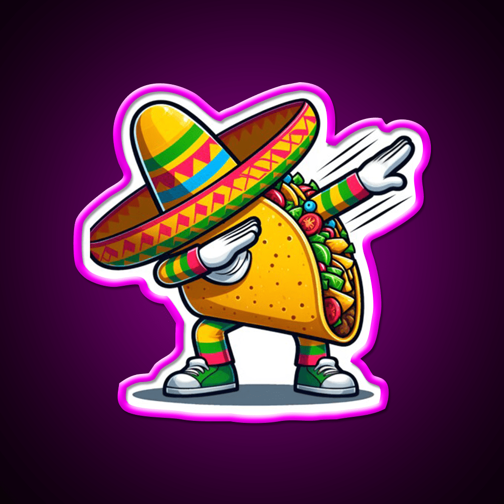 Lets Fiesta Mexican Taco De Mayo Taco Led Neon Sign Wall Sign Rgb Color - Shineneon