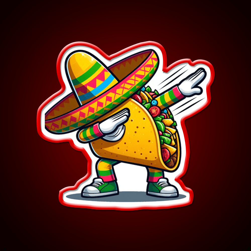 Lets Fiesta Mexican Taco De Mayo Taco Led Neon Sign Wall Sign Rgb Color - Shineneon