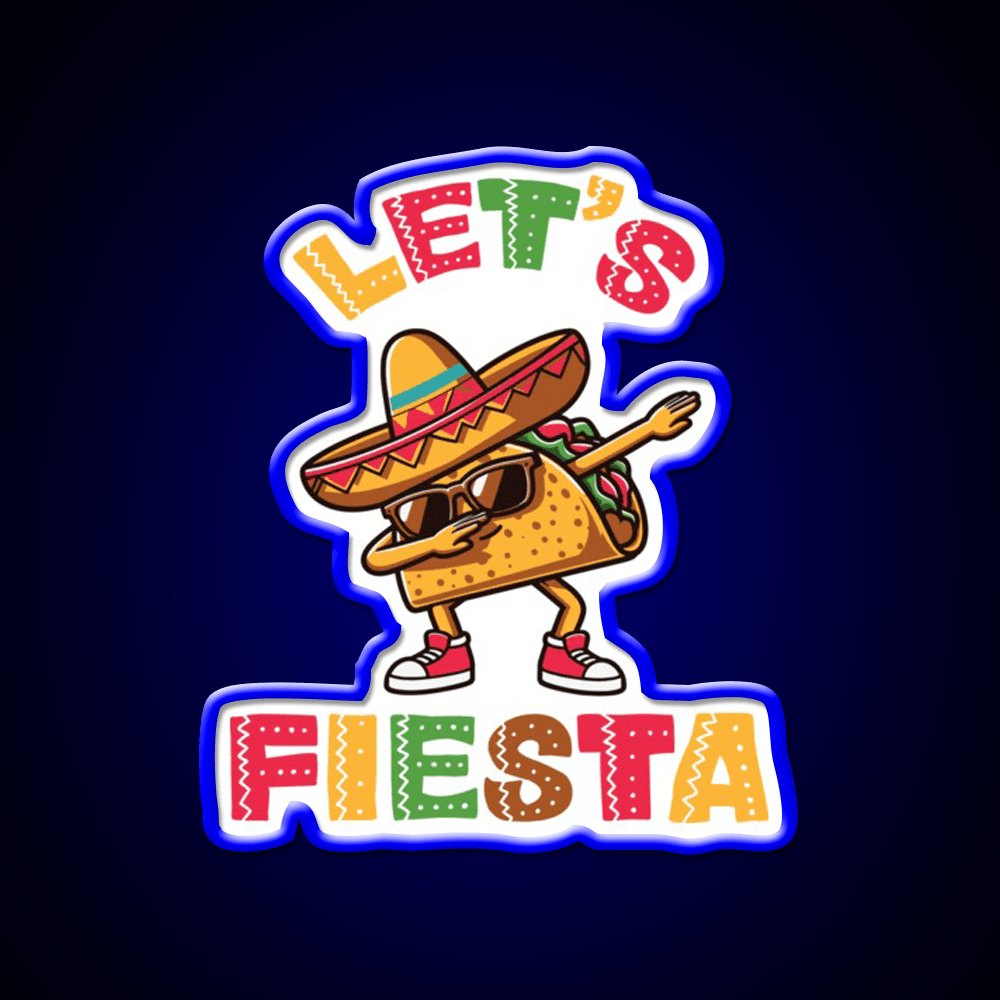 Lets Fiesta Taco Led Neon Sign Mexican Food Sign Food Neon Sign Rgb Color - Shineneon