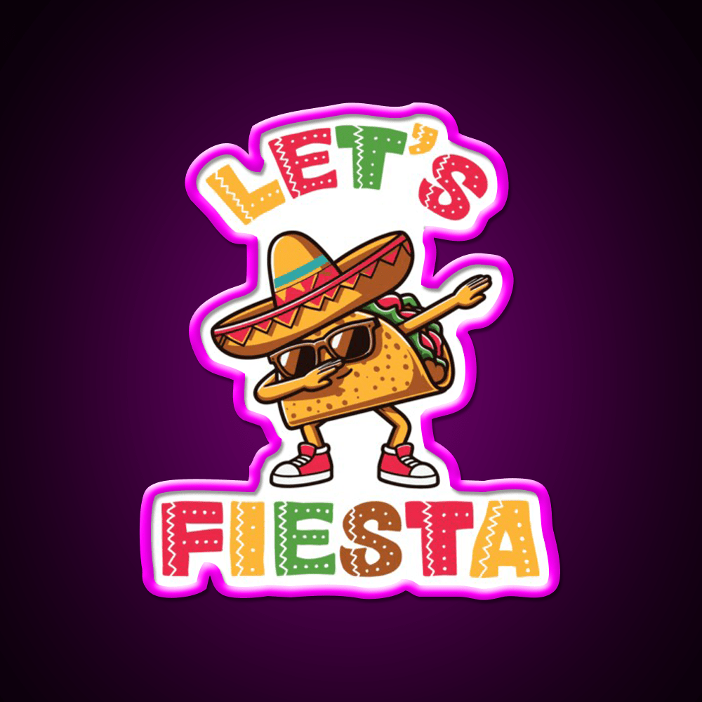 Lets Fiesta Taco Led Neon Sign Mexican Food Sign Food Neon Sign Rgb Color - Shineneon