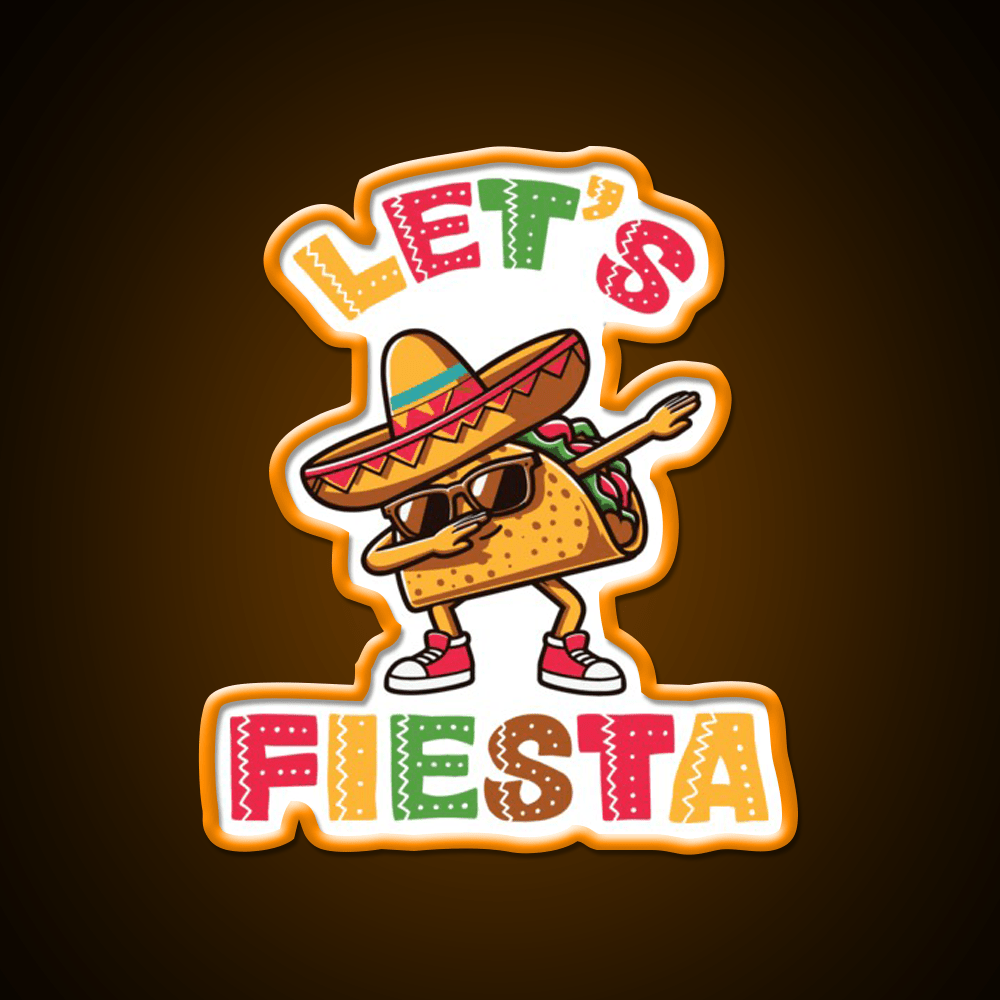 Lets Fiesta Taco Led Neon Sign Mexican Food Sign Food Neon Sign Rgb Color - Shineneon