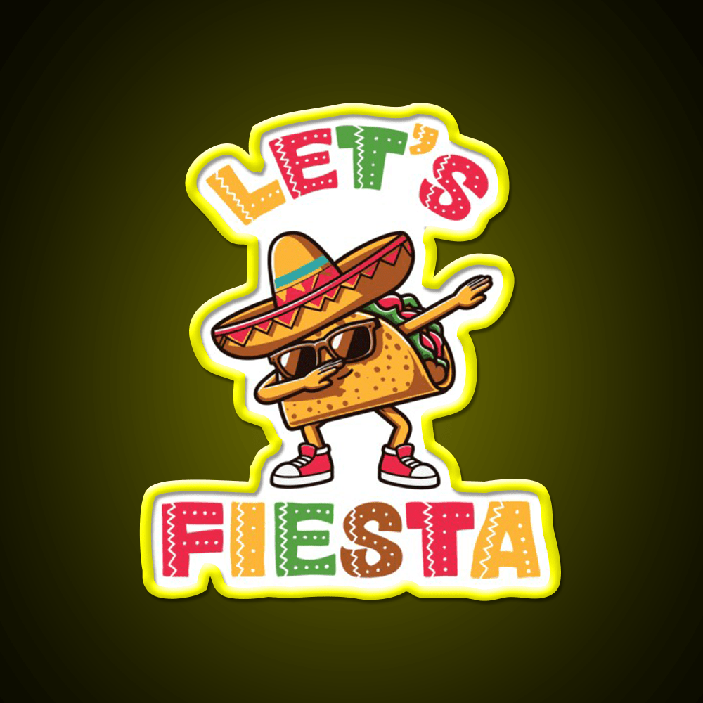 Lets Fiesta Taco Led Neon Sign Mexican Food Sign Food Neon Sign Rgb Color - Shineneon