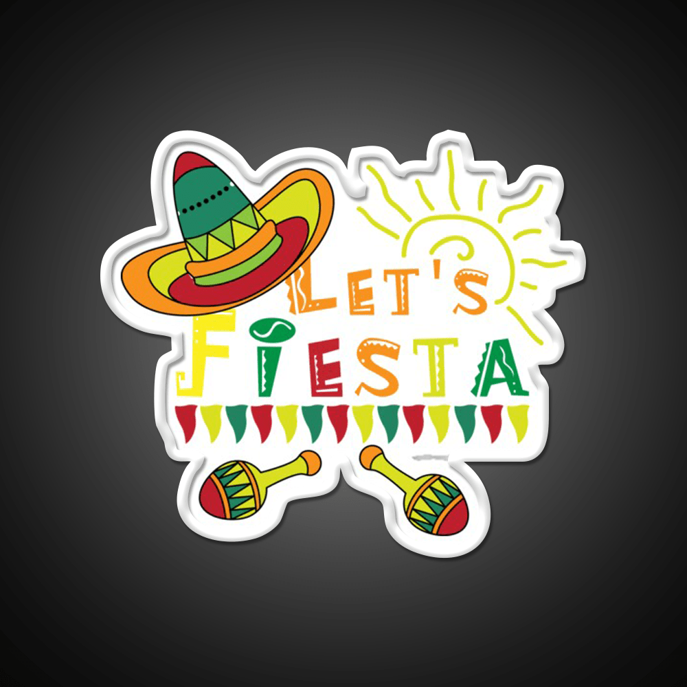 Lets Fiesta Taco Led Neon Sign Mexican Food Sign Kitchen Sign Rgb Color - Shineneon