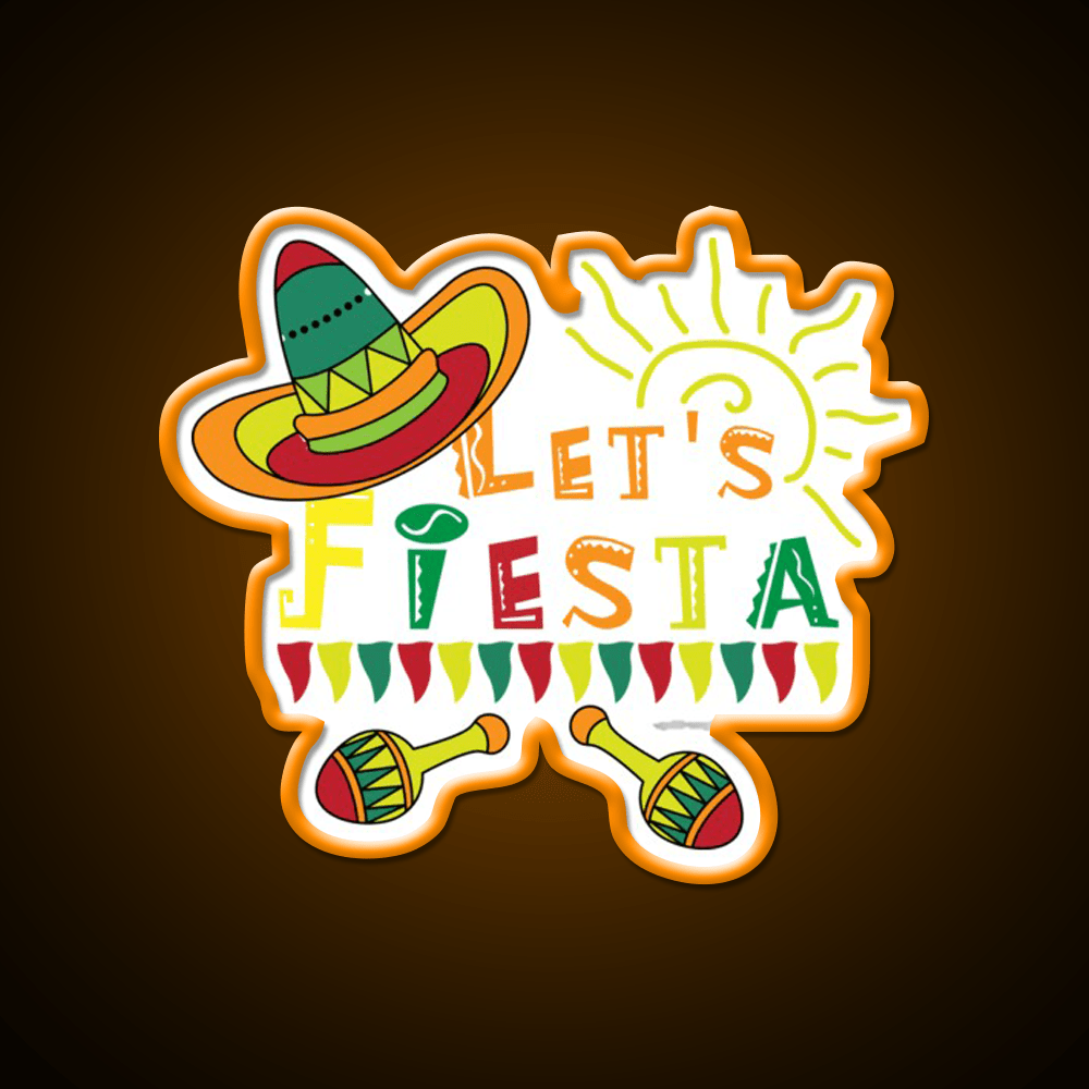 Lets Fiesta Taco Led Neon Sign Mexican Food Sign Kitchen Sign Rgb Color - Shineneon