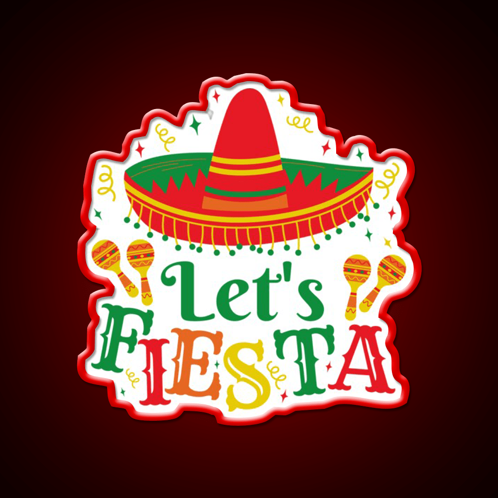 Lets Fiesta Taco Led Neon Sign Mexican Food Sign Rgb Color - Shineneon