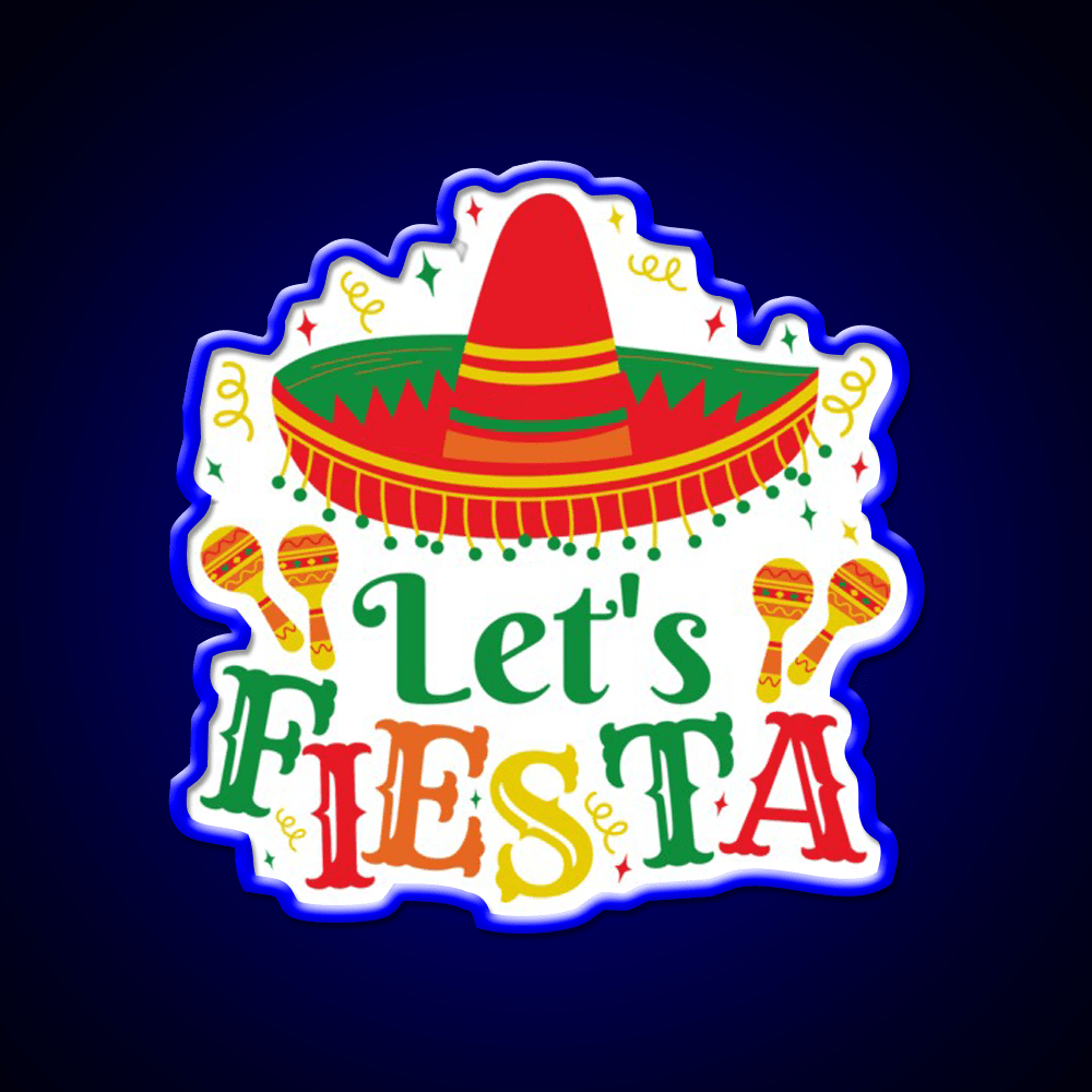 Lets Fiesta Taco Led Neon Sign Mexican Food Sign Rgb Color - Shineneon