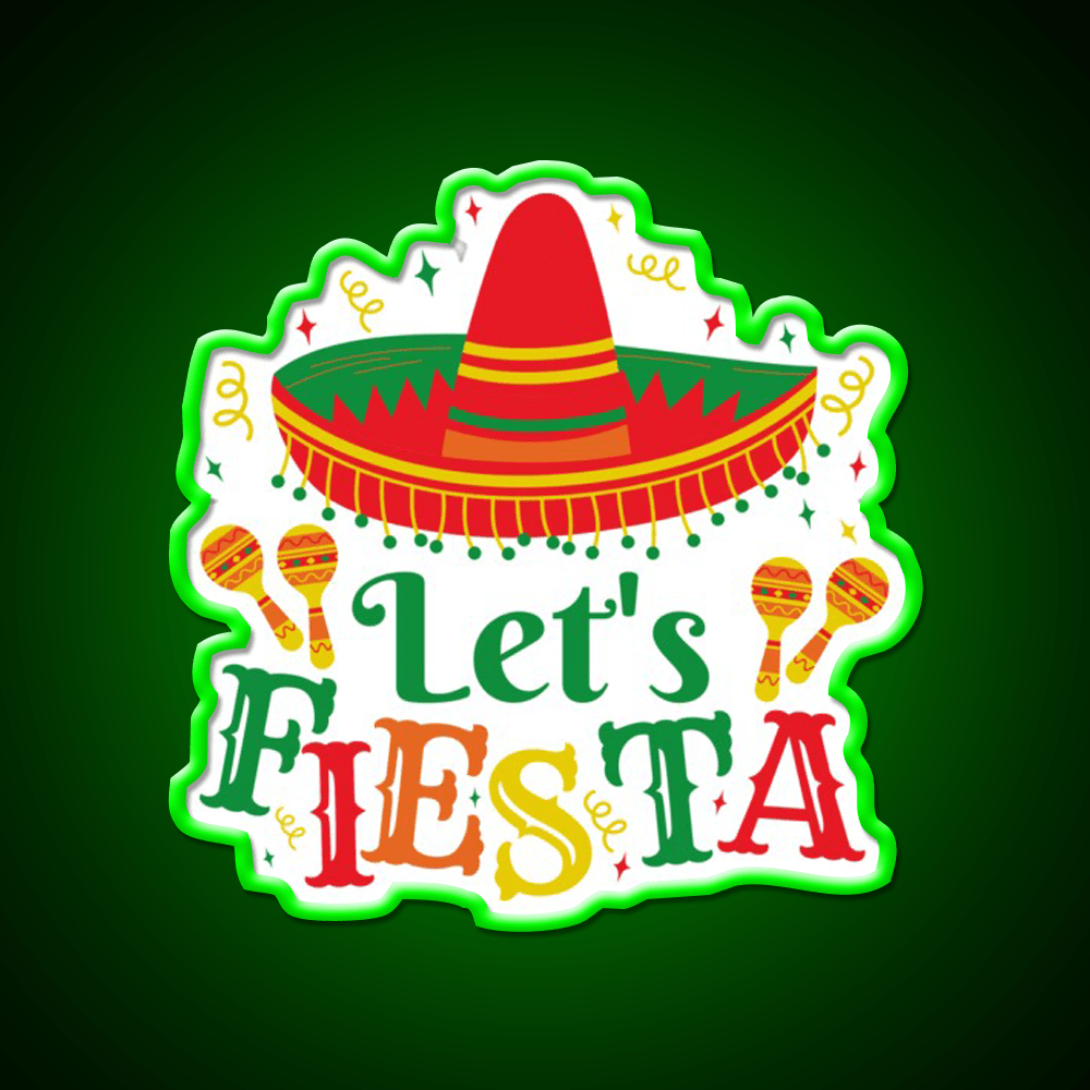 Lets Fiesta Taco Led Neon Sign Mexican Food Sign Rgb Color - Shineneon