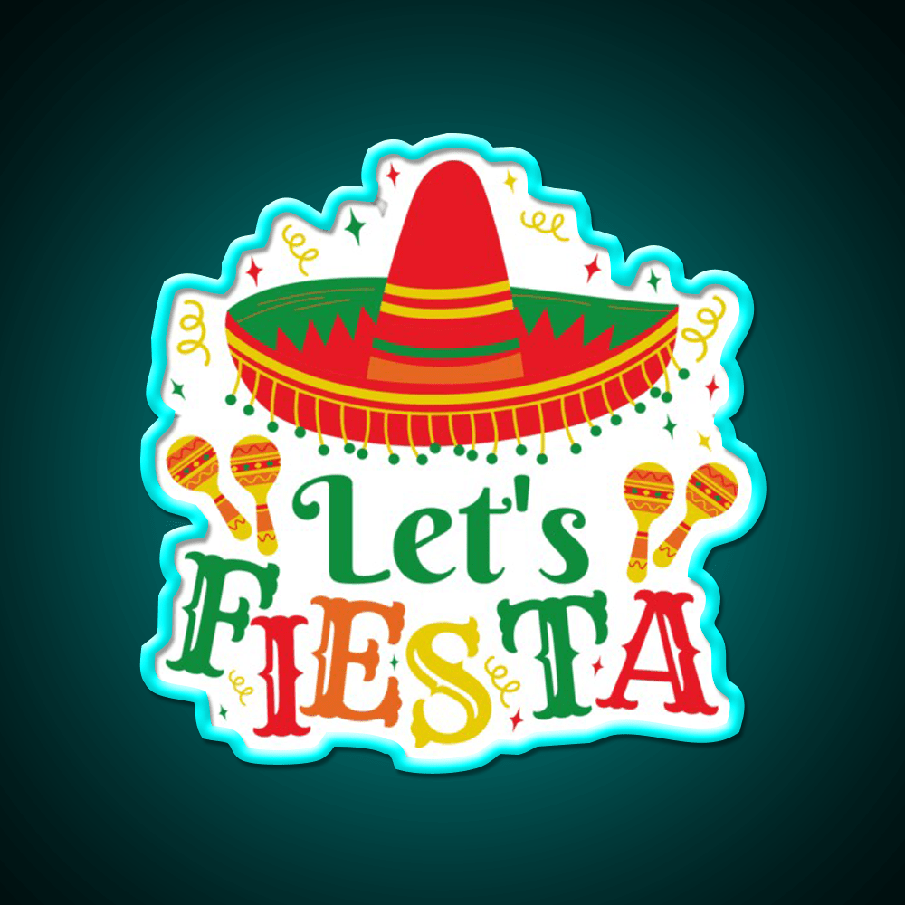 Lets Fiesta Taco Led Neon Sign Mexican Food Sign Rgb Color - Shineneon