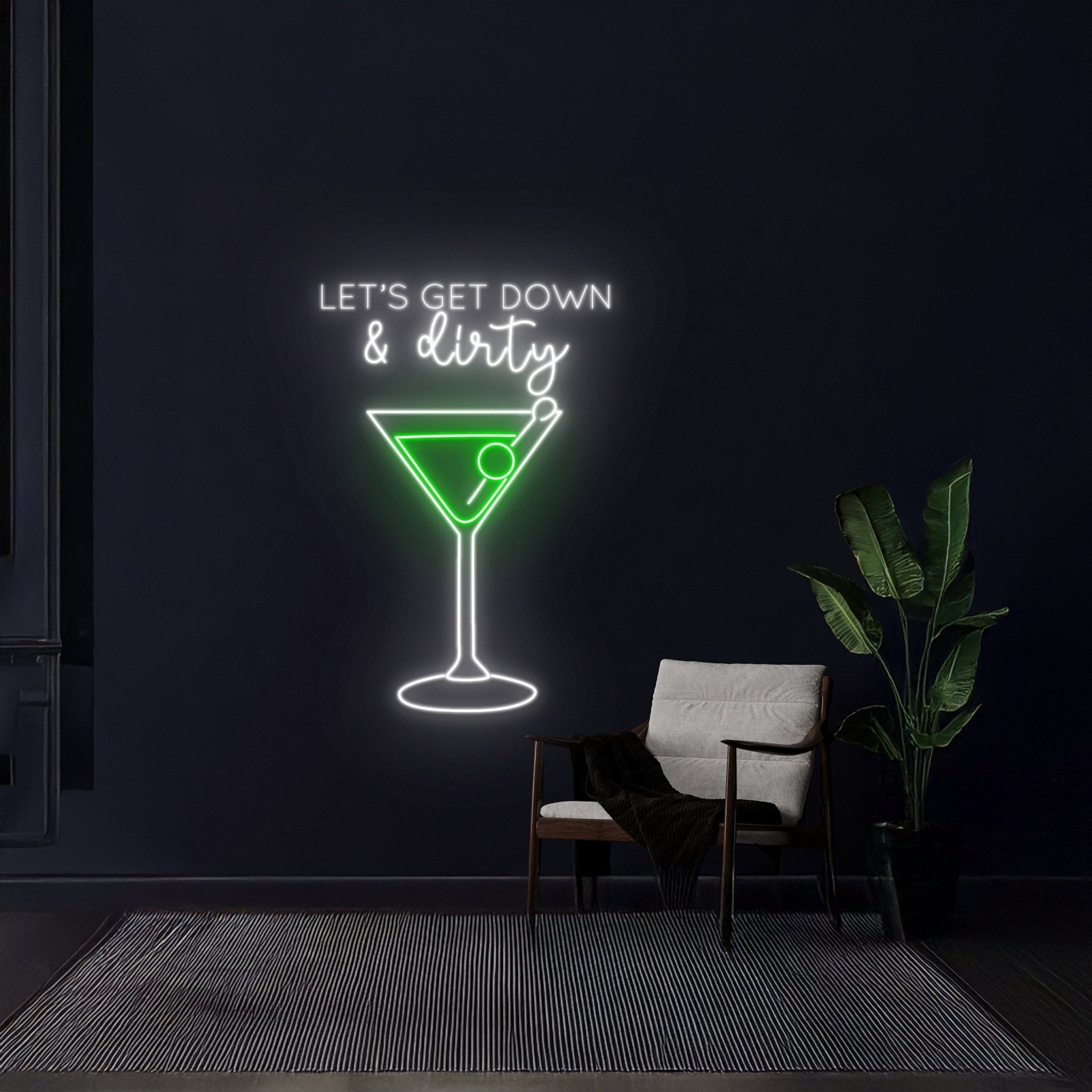Lets Get Down Dirty Martini Led Sign - Shineneon