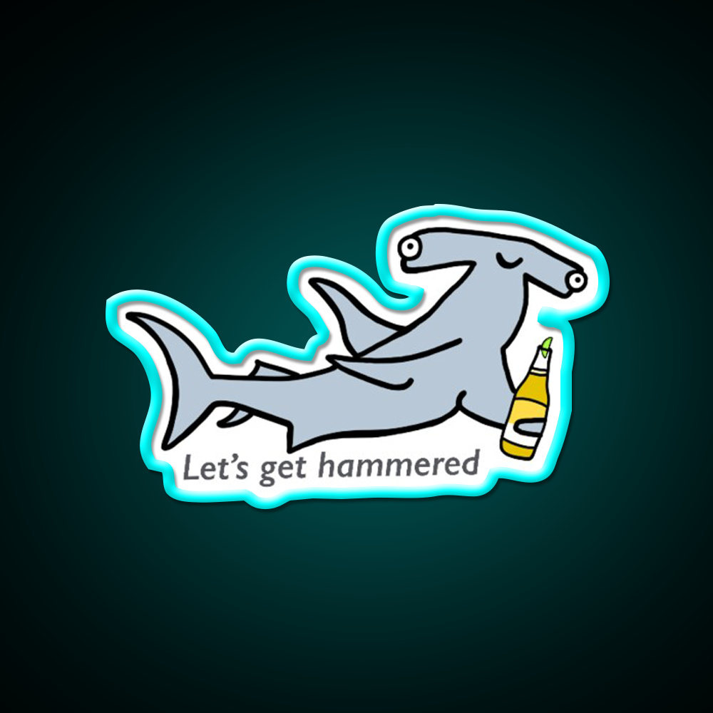 Lets Get Hammered Beer Bar Decor Led Neon Sign By Sunshine Co Rgb Color - Size and dimension reference