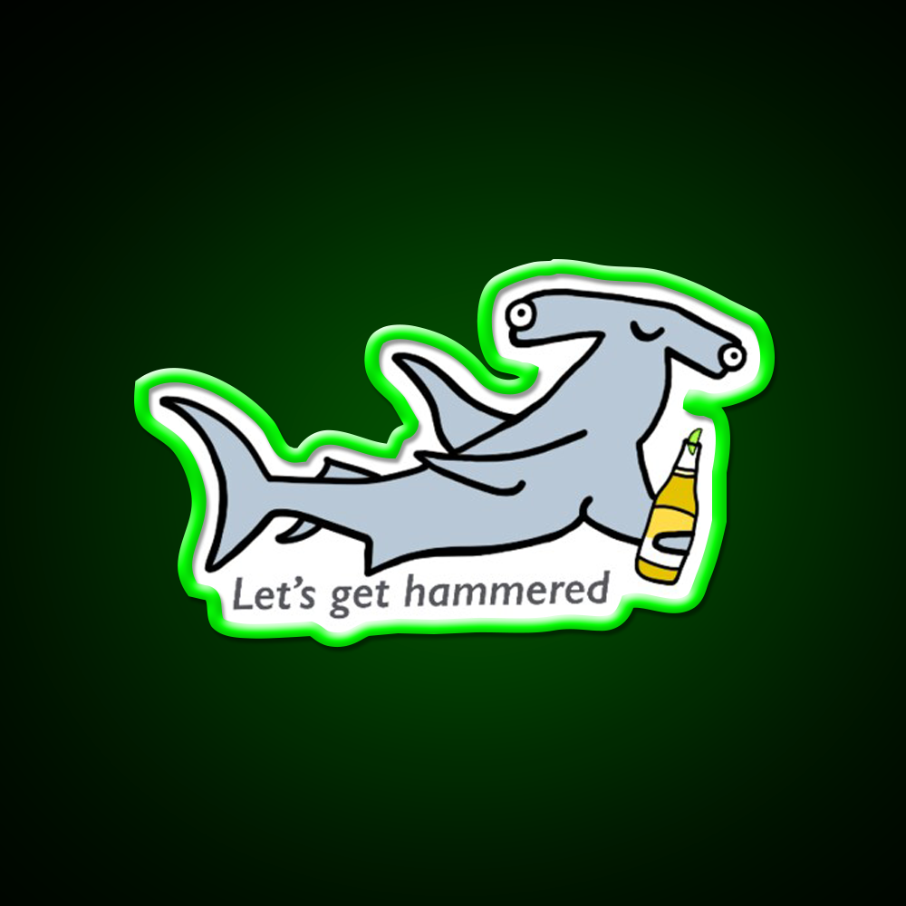 Lets Get Hammered Beer Bar Decor Led Neon Sign By Sunshine Co Rgb Color - LED neon sign view 8