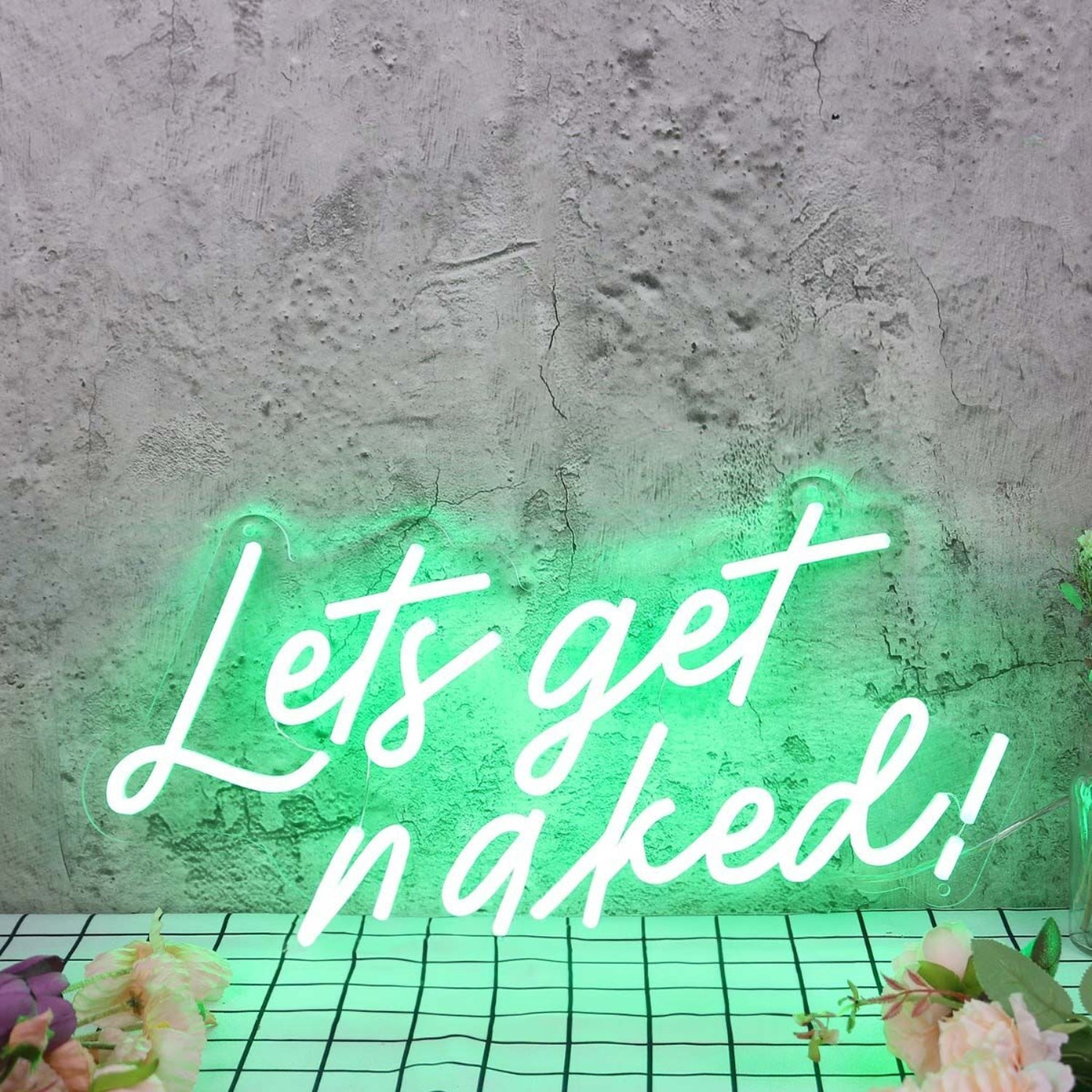 Lets Get Naked Green Led Neon Sign - Shineneon