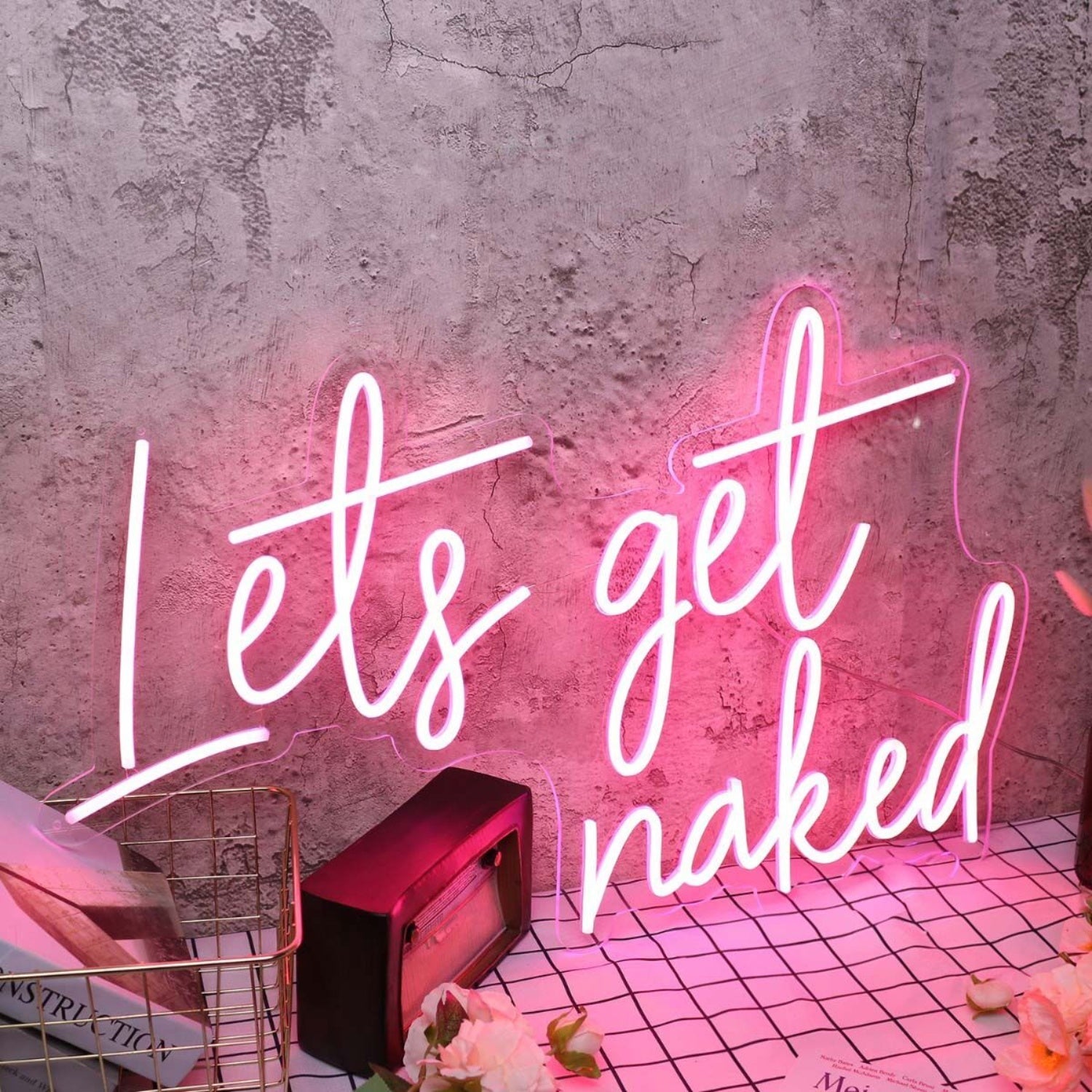 Lets Get Naked Red Custom Led Neon Sign - Shineneon