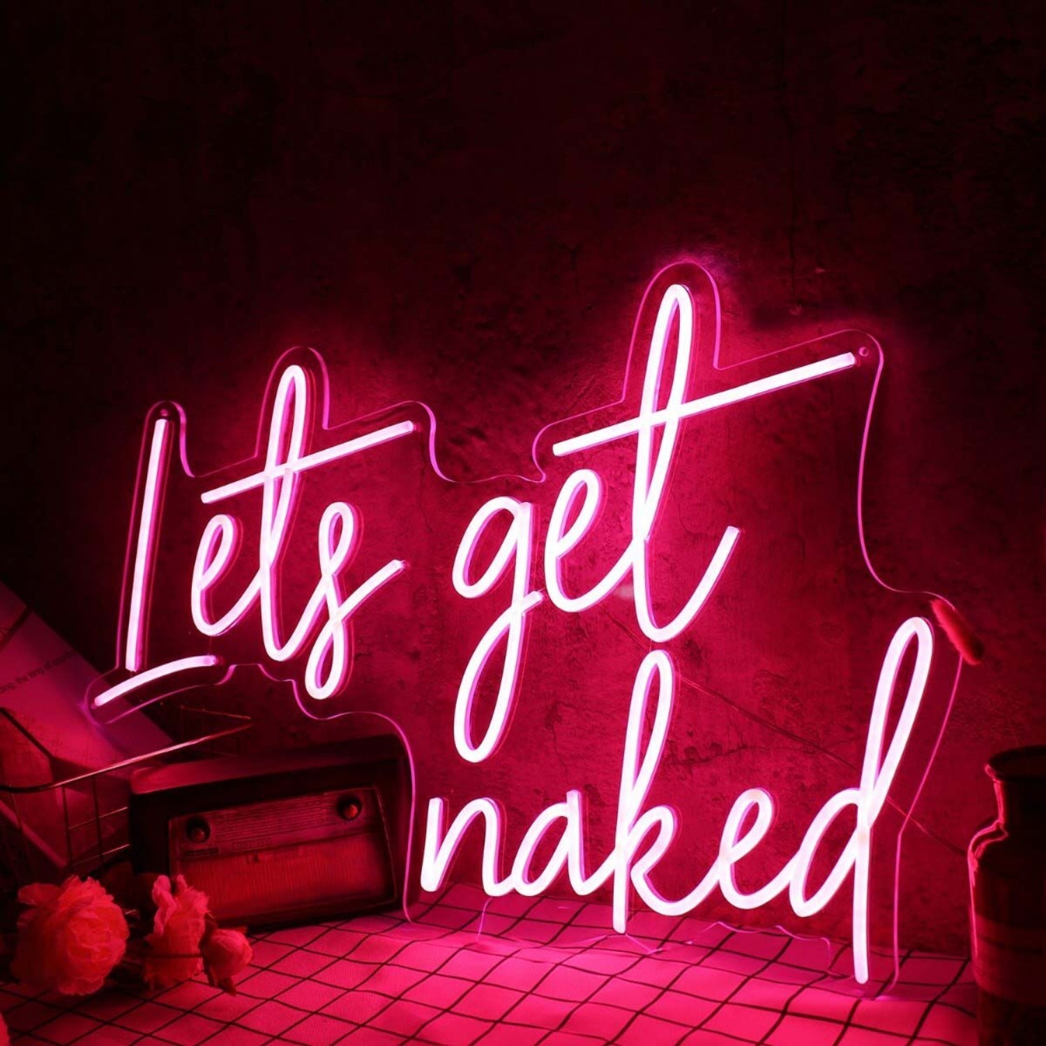 Lets Get Naked Red Custom Led Neon Sign - Shineneon