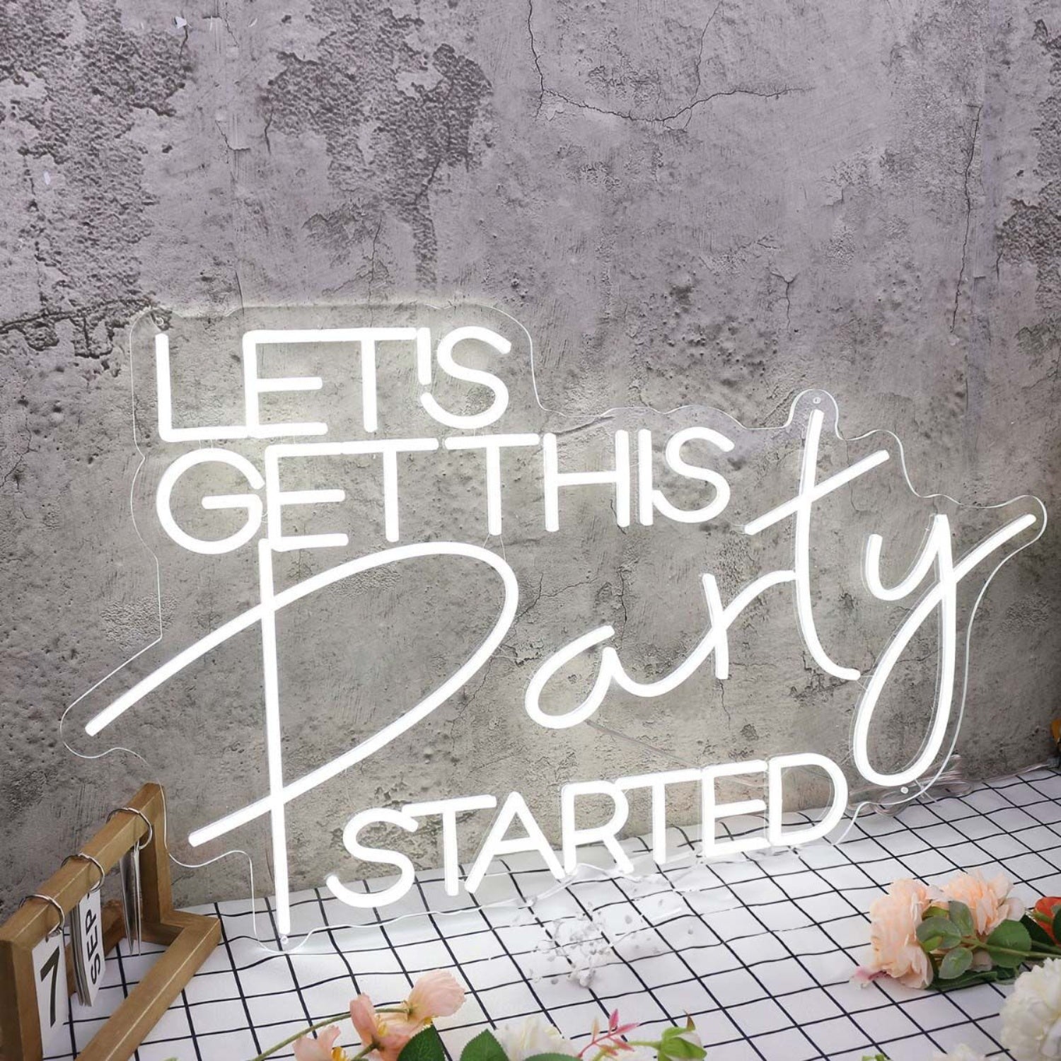 Lets Get This Party Started White Led Neon Sign - Shineneon