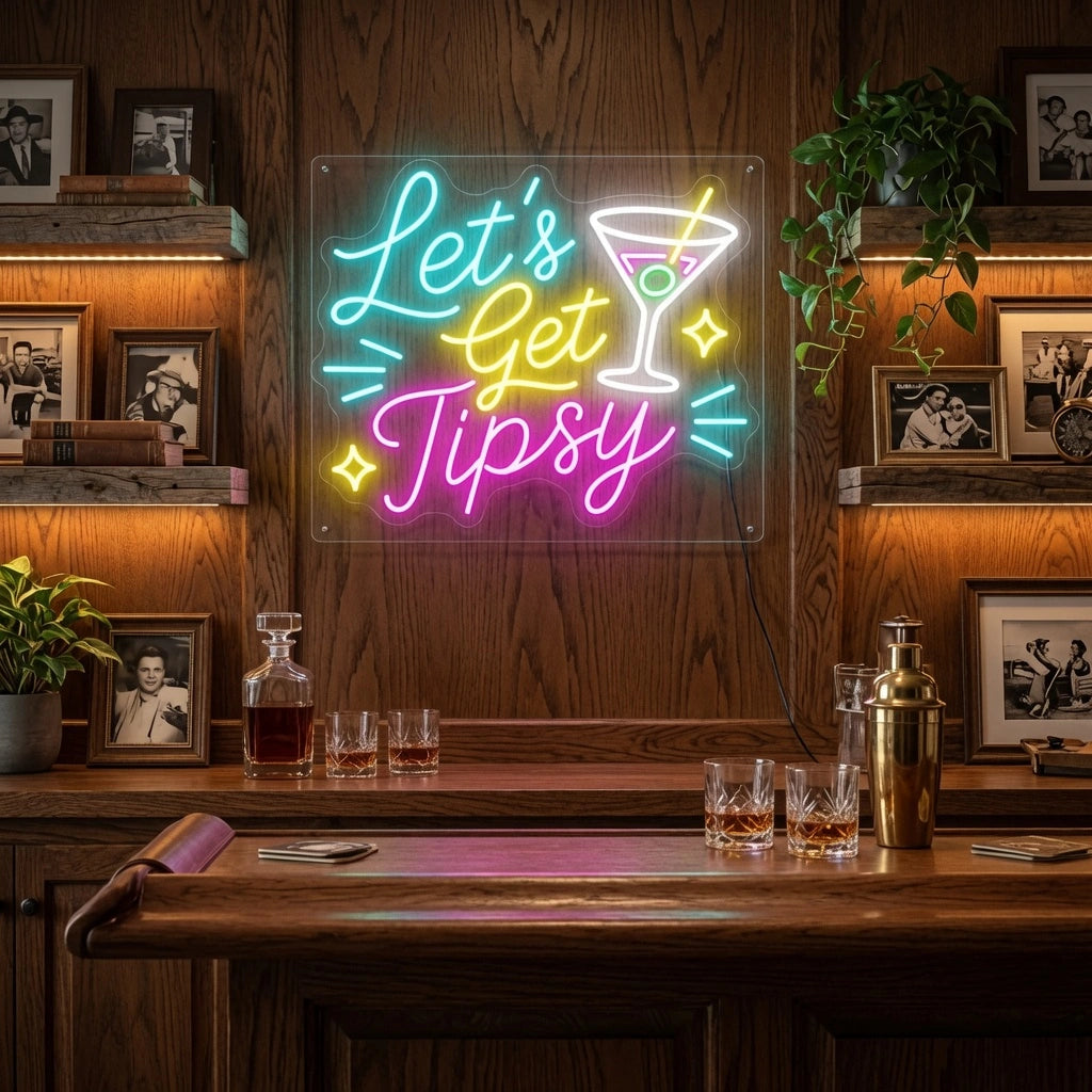 Let's Get Tipsy LED Neon Sign - 03 Real Lifestyle Scene
