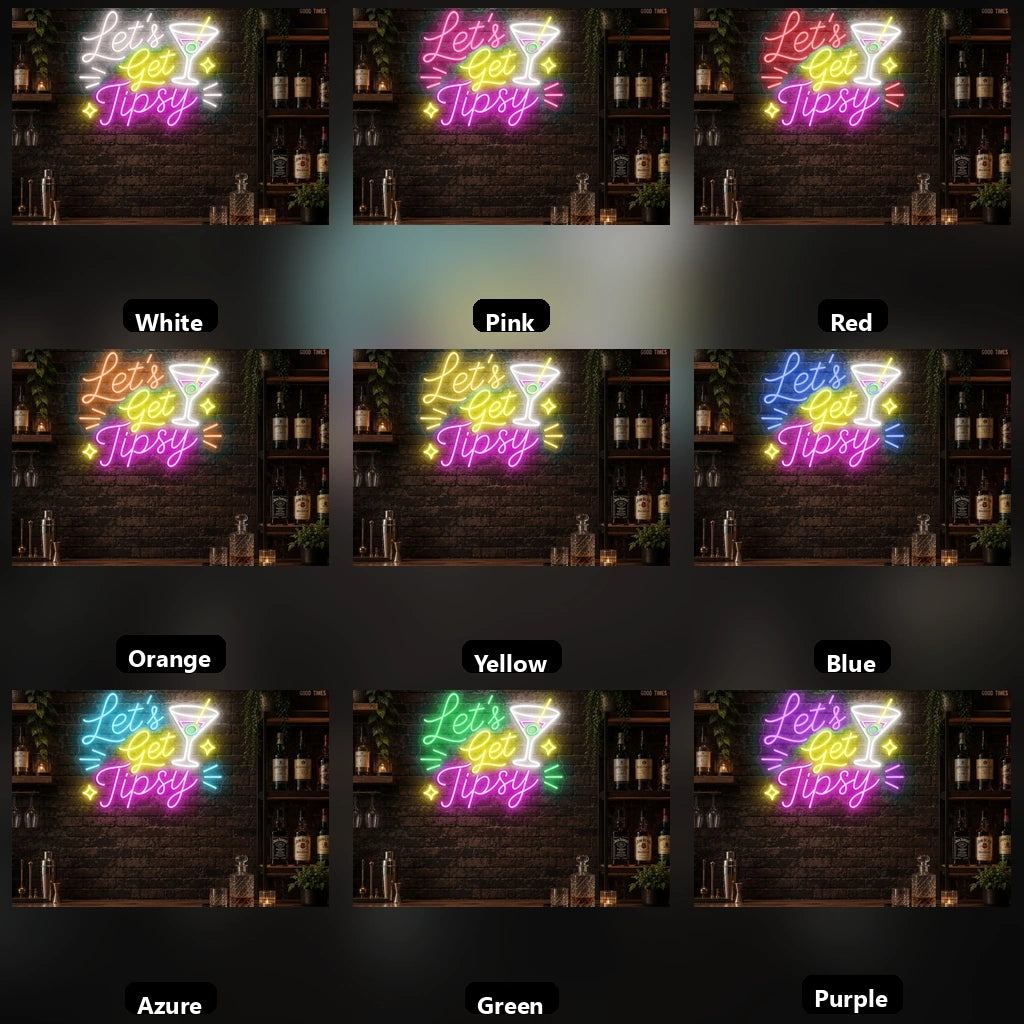 Let's Get Tipsy LED Neon Sign - 05 Color Grid