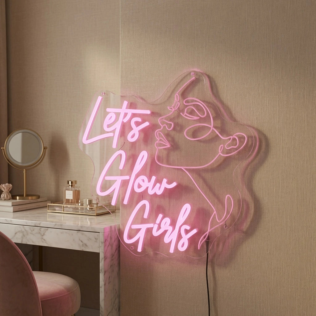 Let's Glow Girls LED Neon Sign - 02 High-Converting Product Image