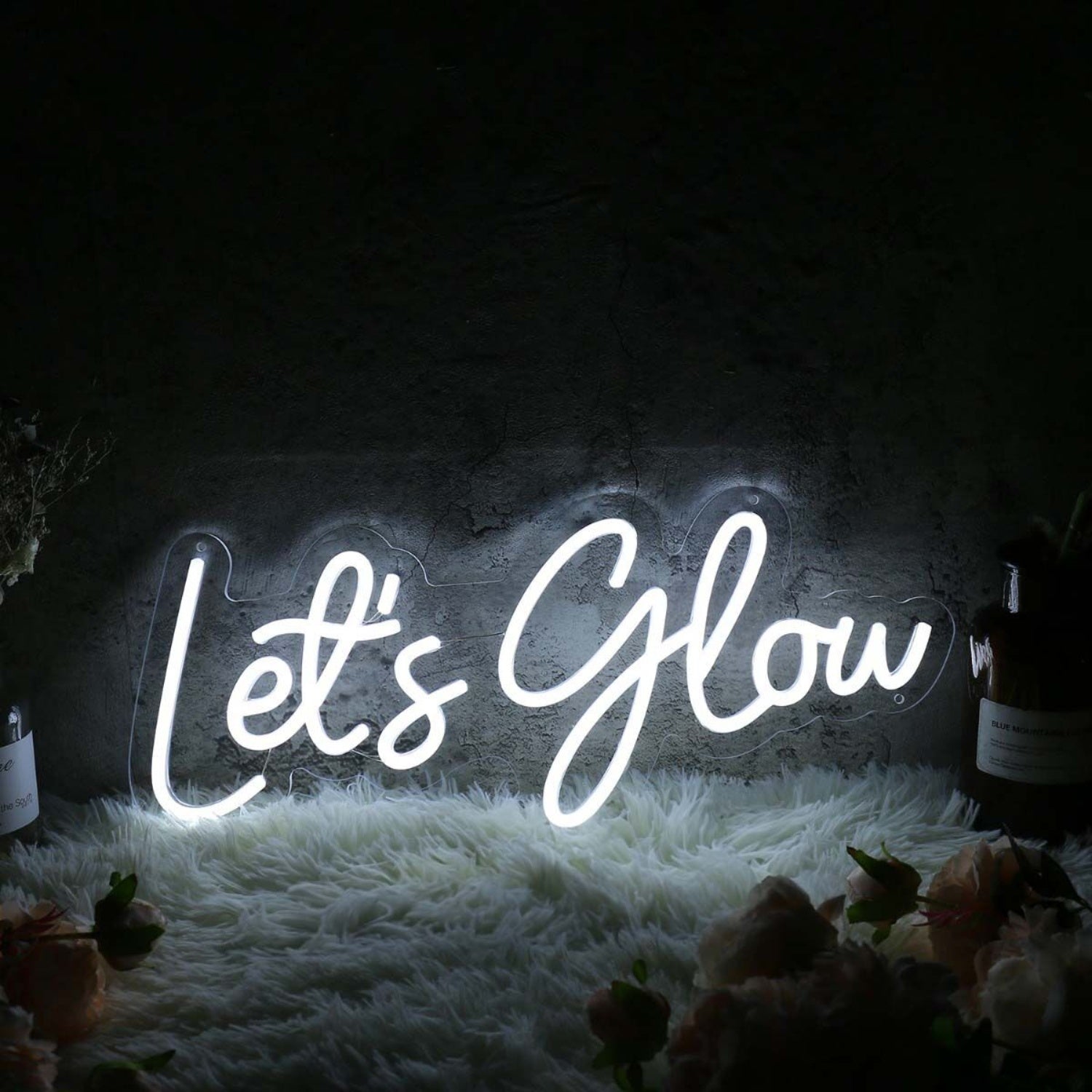 Lets Glow White Custom Led Neon Sign - Shineneon