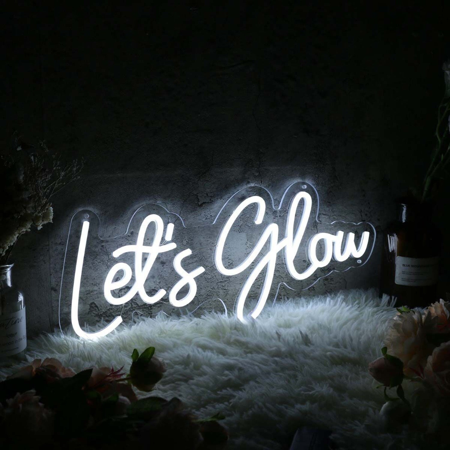 Lets Glow White Custom Led Neon Sign - Shineneon