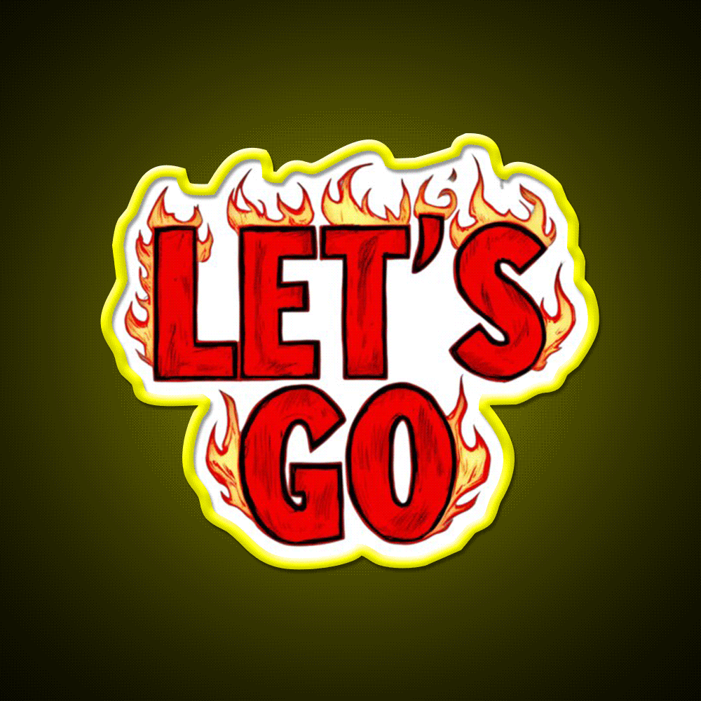 Lets Go 38 Taco Led Neon Sign Mexican Food Sign Rgb Color - Custom LED neon sign front view