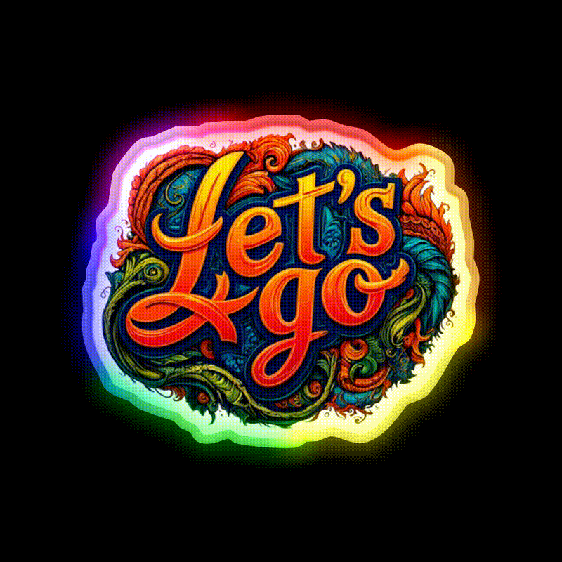Lets Go 8 Taco Led Neon Sign Mexican Food Sign Rgb Color - LED neon sign close-up detail
