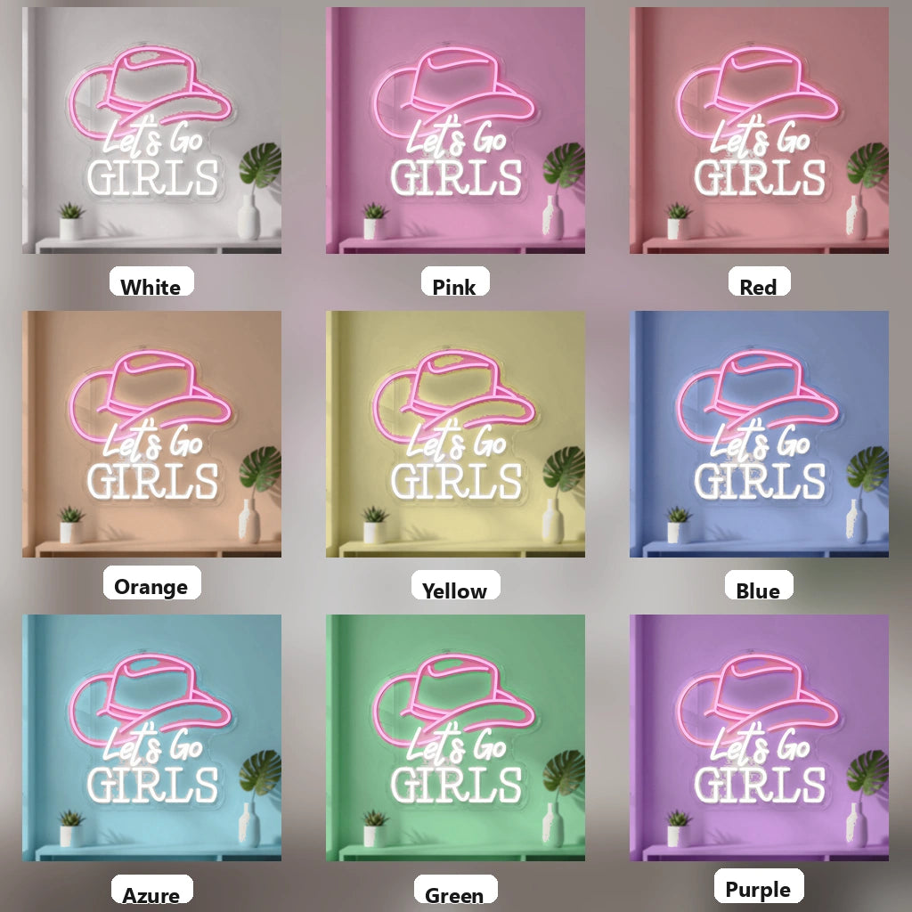 Let's Go Girls LED Neon Sign - 05 Color Grid