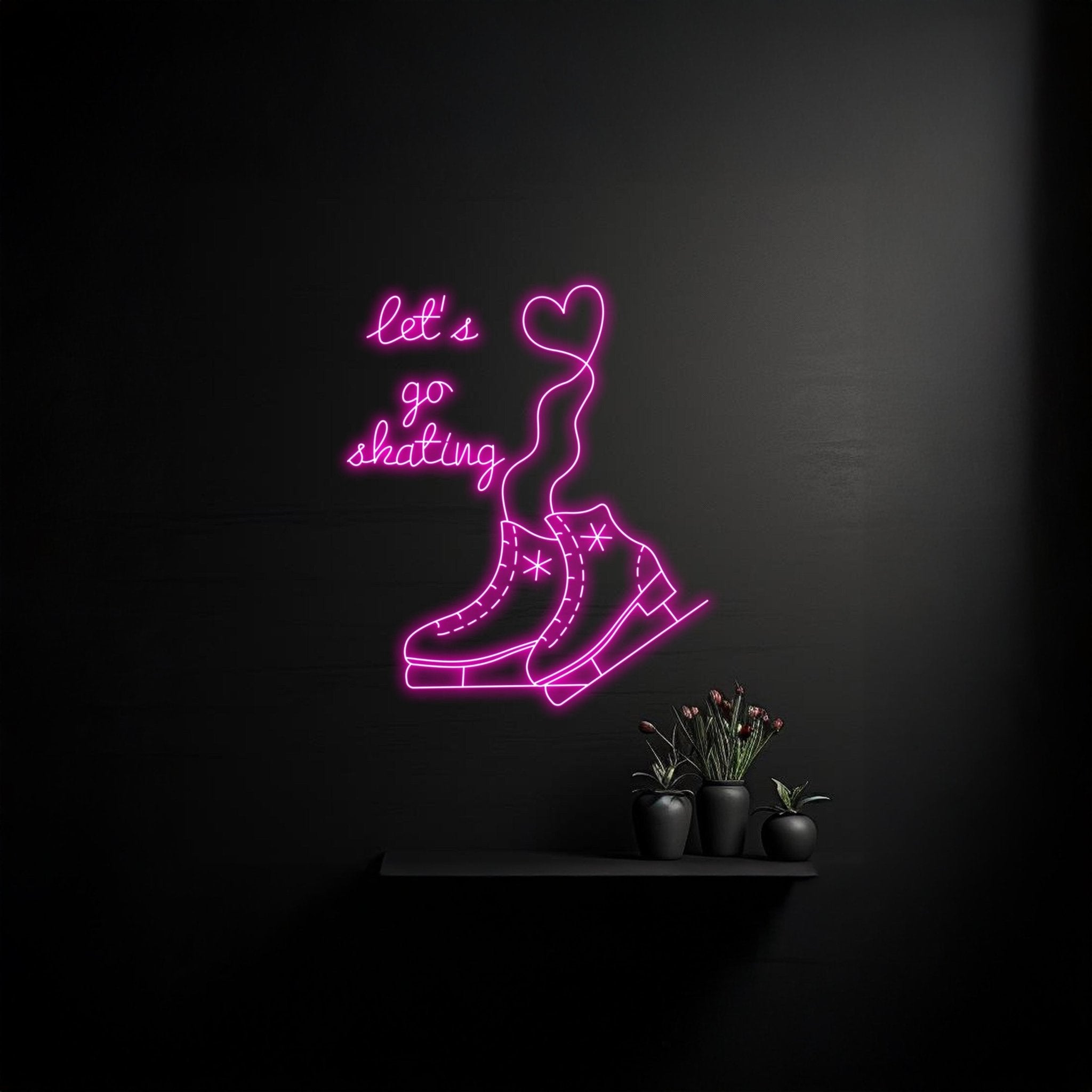 Lets Go Skating Roller Skate Neon Sign - Shineneon